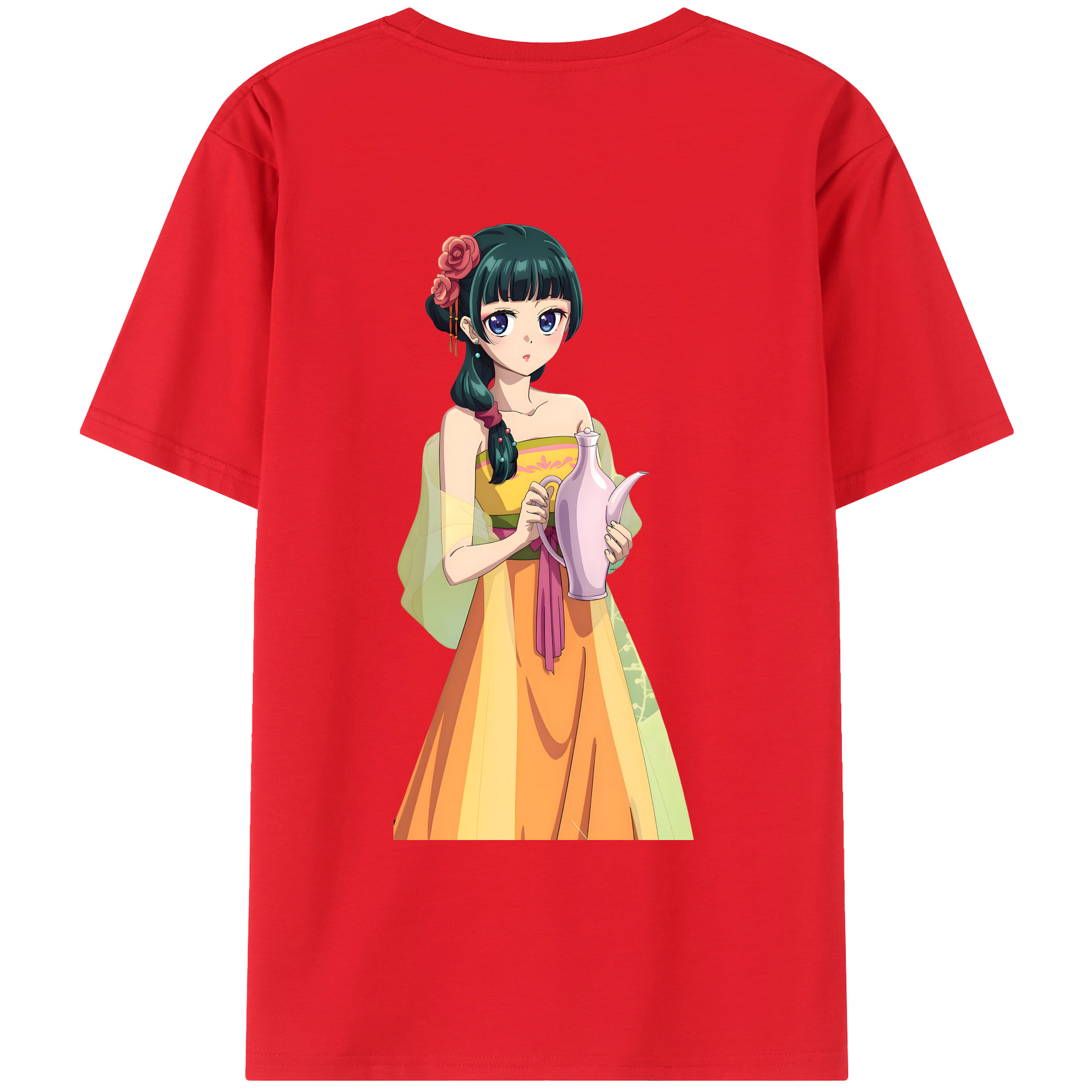（画像用） 薬屋のひとりごと The Apothecary Diaries 綿100％ メンズ半袖Tシャツ（バックプリント） 通気性