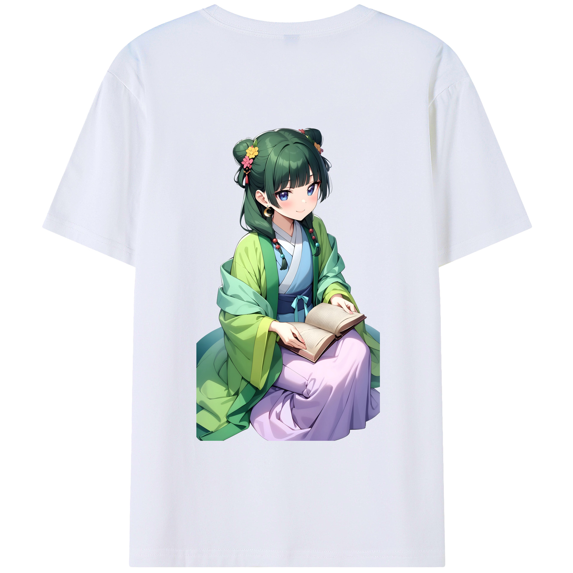 （画像用） 薬屋のひとりごと The Apothecary Diaries 綿100％ メンズ半袖Tシャツ（バックプリント） 通気性