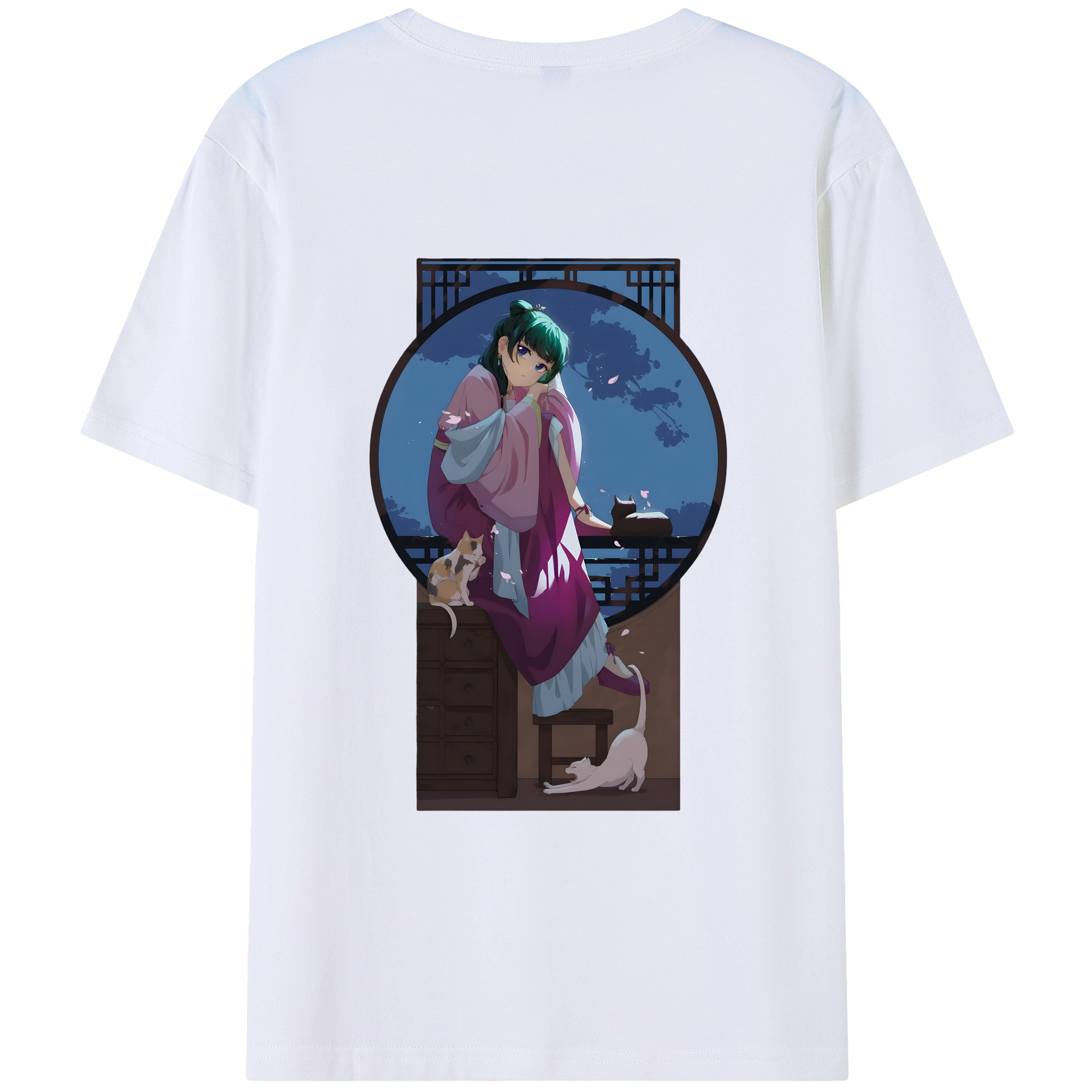（画像用） 薬屋のひとりごと The Apothecary Diaries 綿100％ メンズ半袖Tシャツ（バックプリント） 通気性