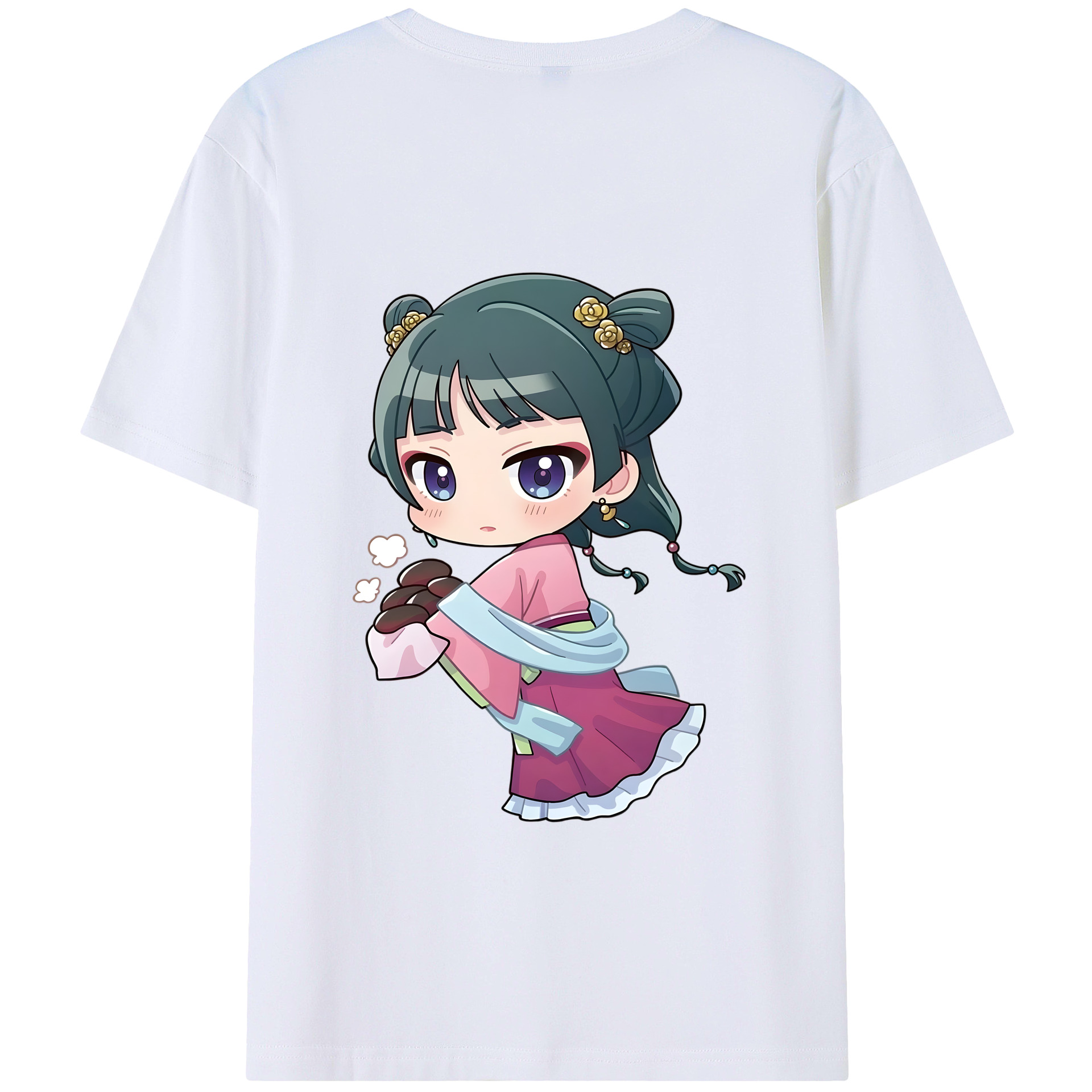 （画像用） 薬屋のひとりごと The Apothecary Diaries 綿100％ メンズ半袖Tシャツ（バックプリント） 通気性
