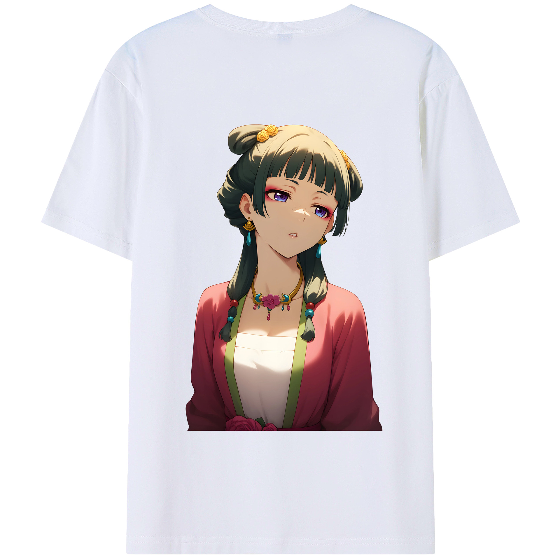 （画像用） 薬屋のひとりごと The Apothecary Diaries 綿100％ メンズ半袖Tシャツ（バックプリント） 通気性