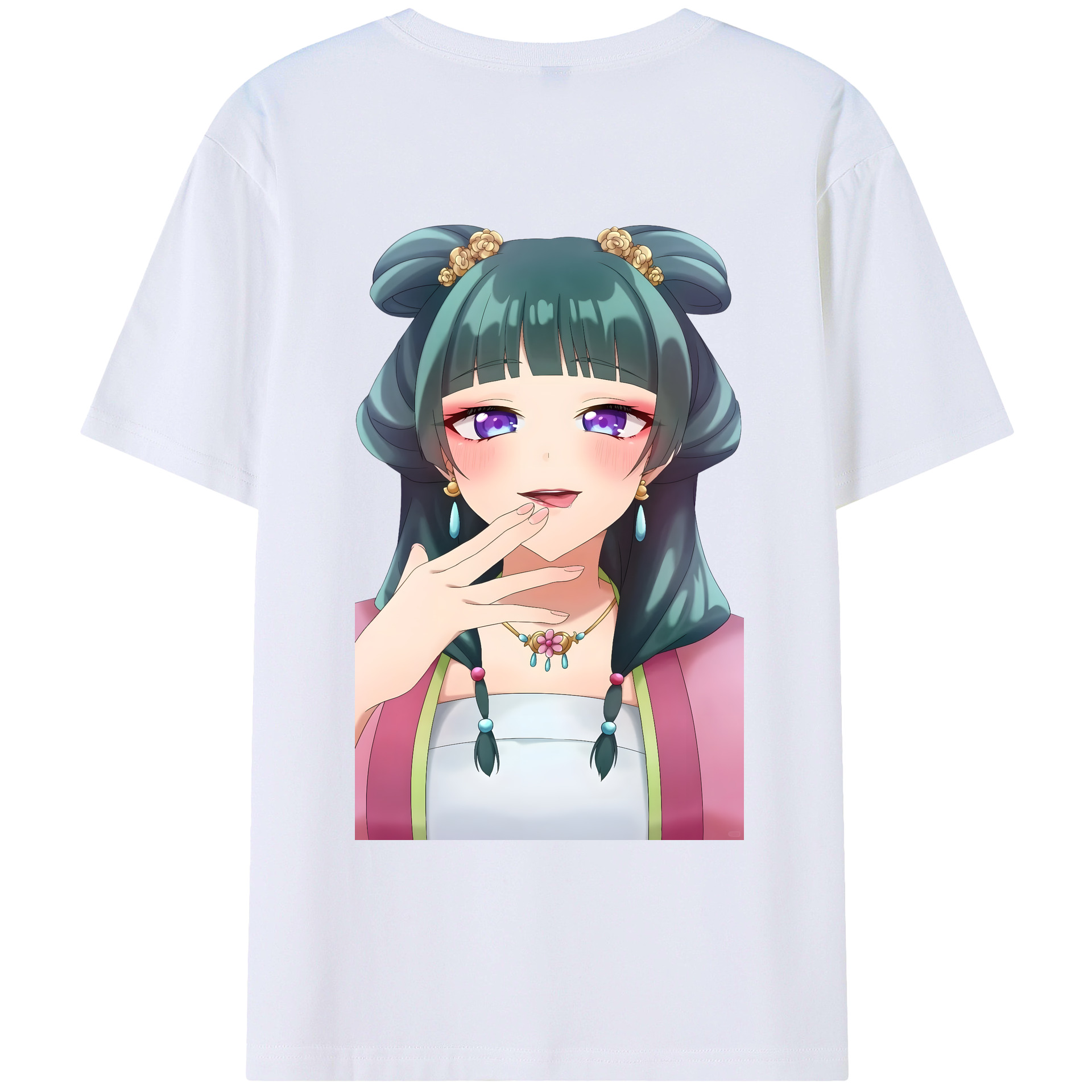 （画像用） 薬屋のひとりごと The Apothecary Diaries 綿100％ メンズ半袖Tシャツ（バックプリント） 通気性