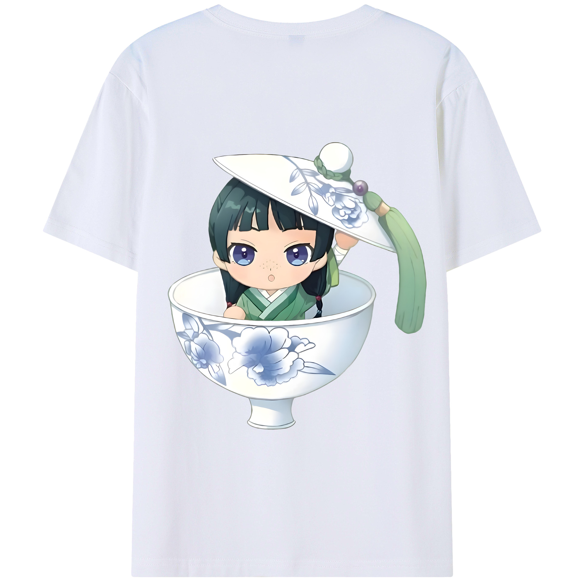 （画像用） 薬屋のひとりごと The Apothecary Diaries 綿100％ メンズ半袖Tシャツ（バックプリント） 通気性