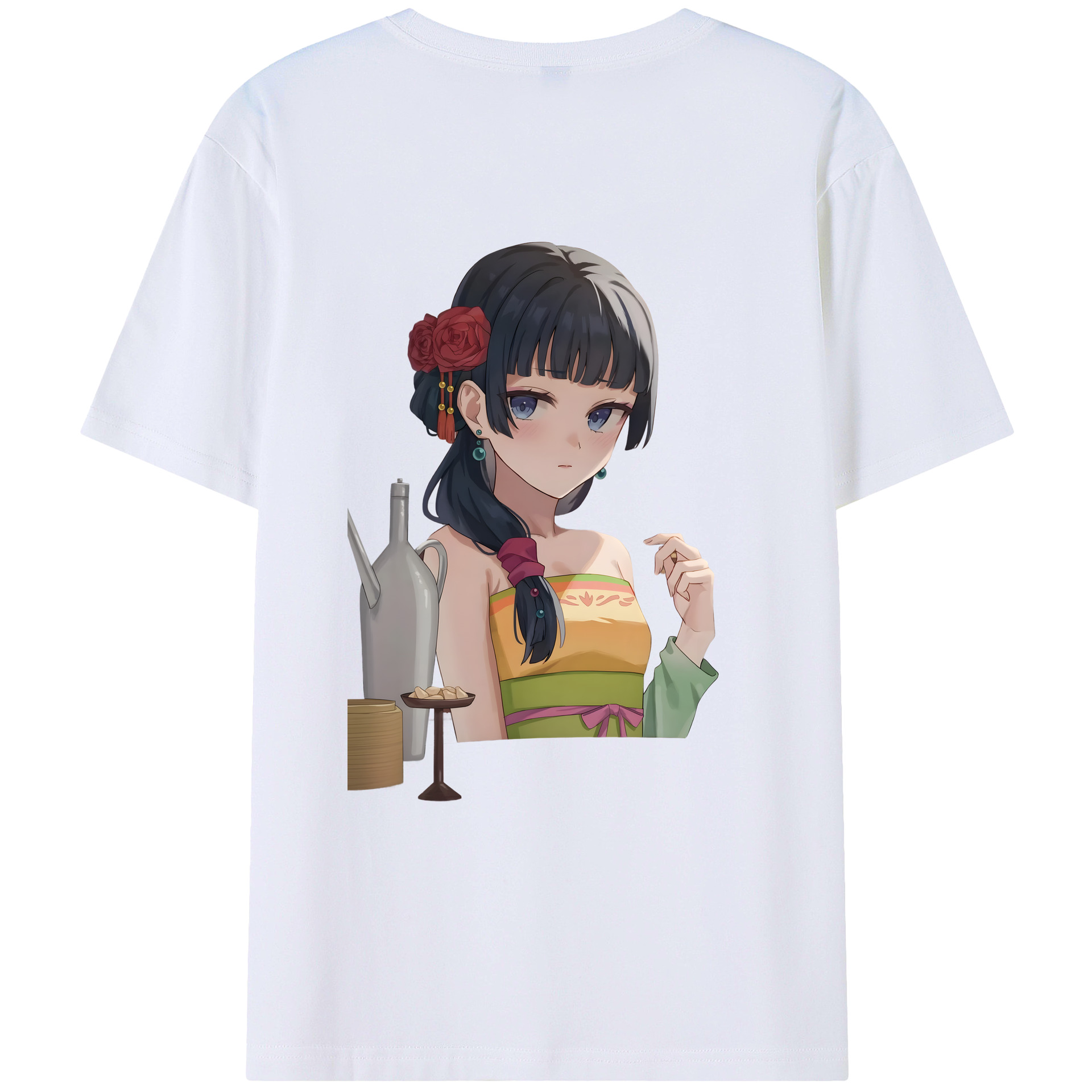 （画像用） 薬屋のひとりごと The Apothecary Diaries 綿100％ メンズ半袖Tシャツ（バックプリント） 通気性