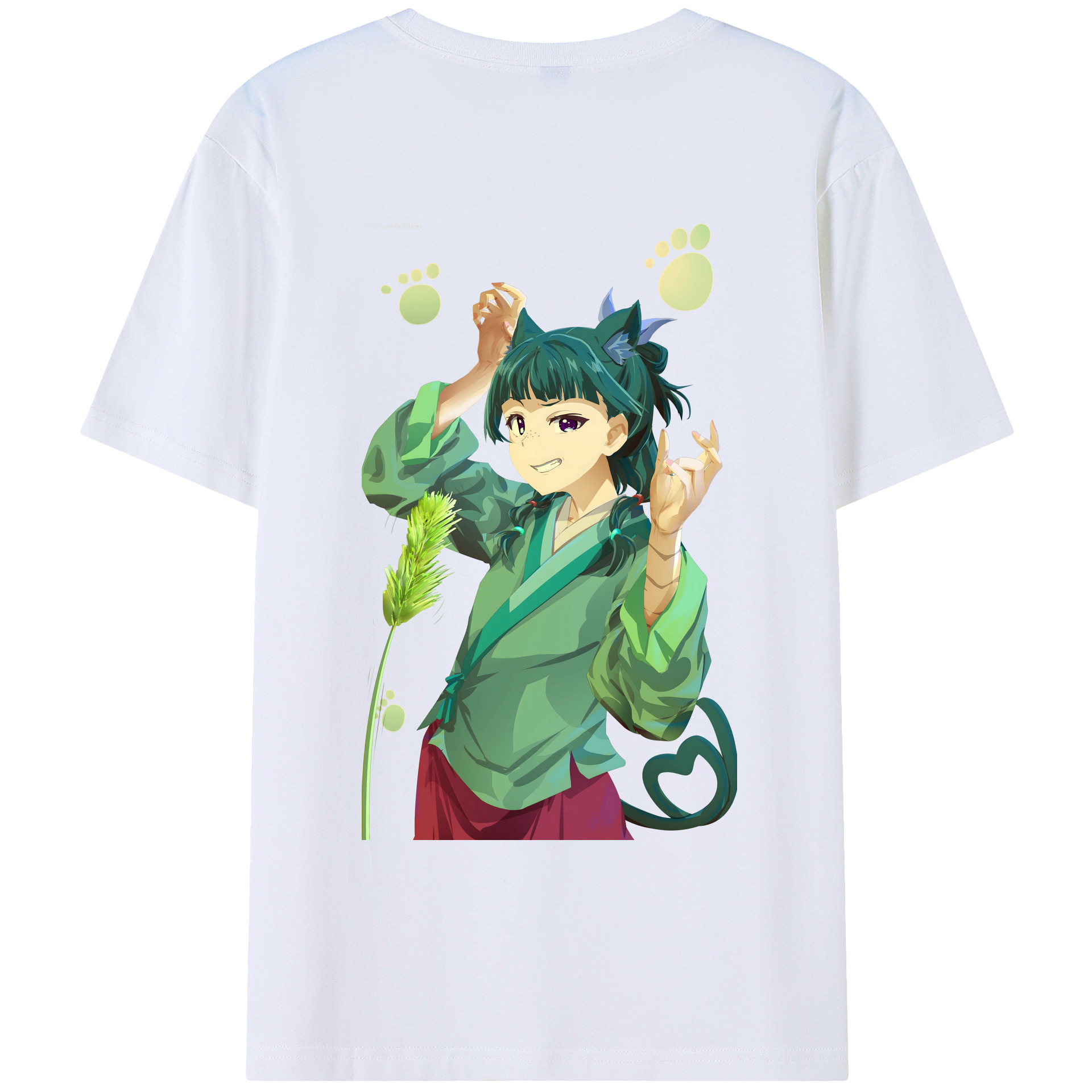 （画像用） 薬屋のひとりごと The Apothecary Diaries 綿100％ メンズ半袖Tシャツ（バックプリント） 通気性