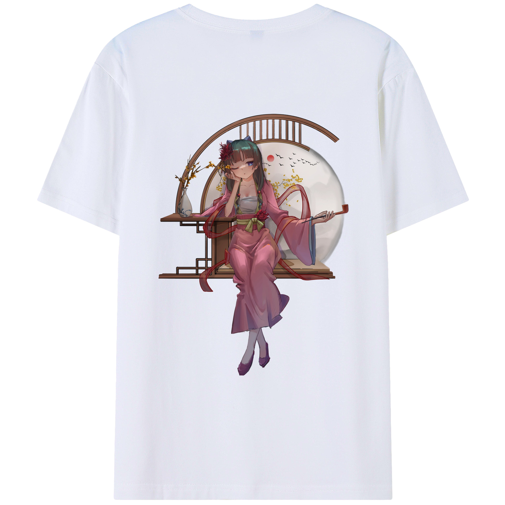 （画像用） 薬屋のひとりごと The Apothecary Diaries 綿100％ メンズ半袖Tシャツ（バックプリント） 通気性