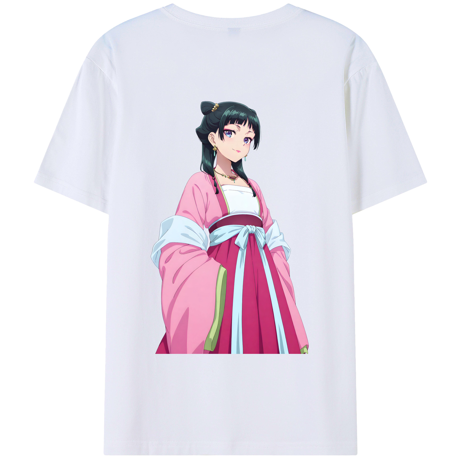 （画像用） 薬屋のひとりごと The Apothecary Diaries 綿100％ メンズ半袖Tシャツ（バックプリント） 通気性