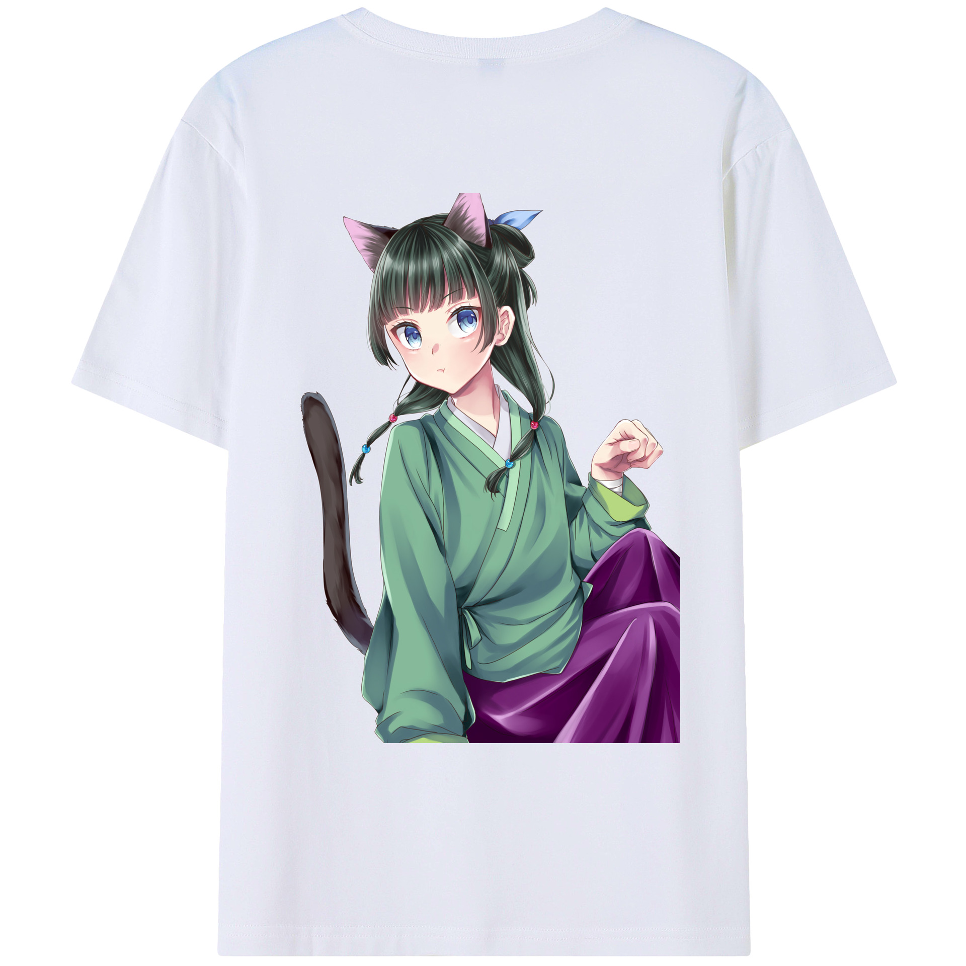 （画像用） 薬屋のひとりごと The Apothecary Diaries 綿100％ メンズ半袖Tシャツ（バックプリント） 通気性