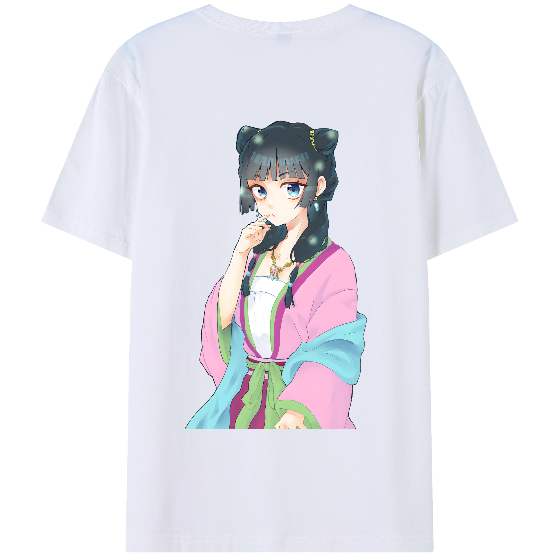 （画像用） 薬屋のひとりごと The Apothecary Diaries 綿100％ メンズ半袖Tシャツ（バックプリント） 通気性