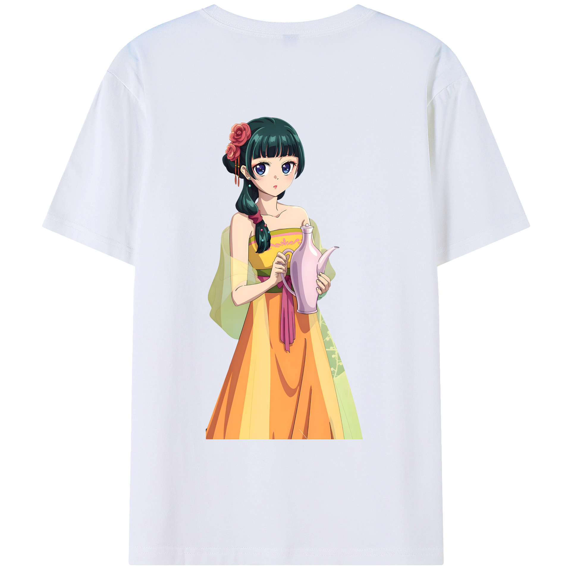 （画像用） 薬屋のひとりごと The Apothecary Diaries 綿100％ メンズ半袖Tシャツ（バックプリント） 通気性