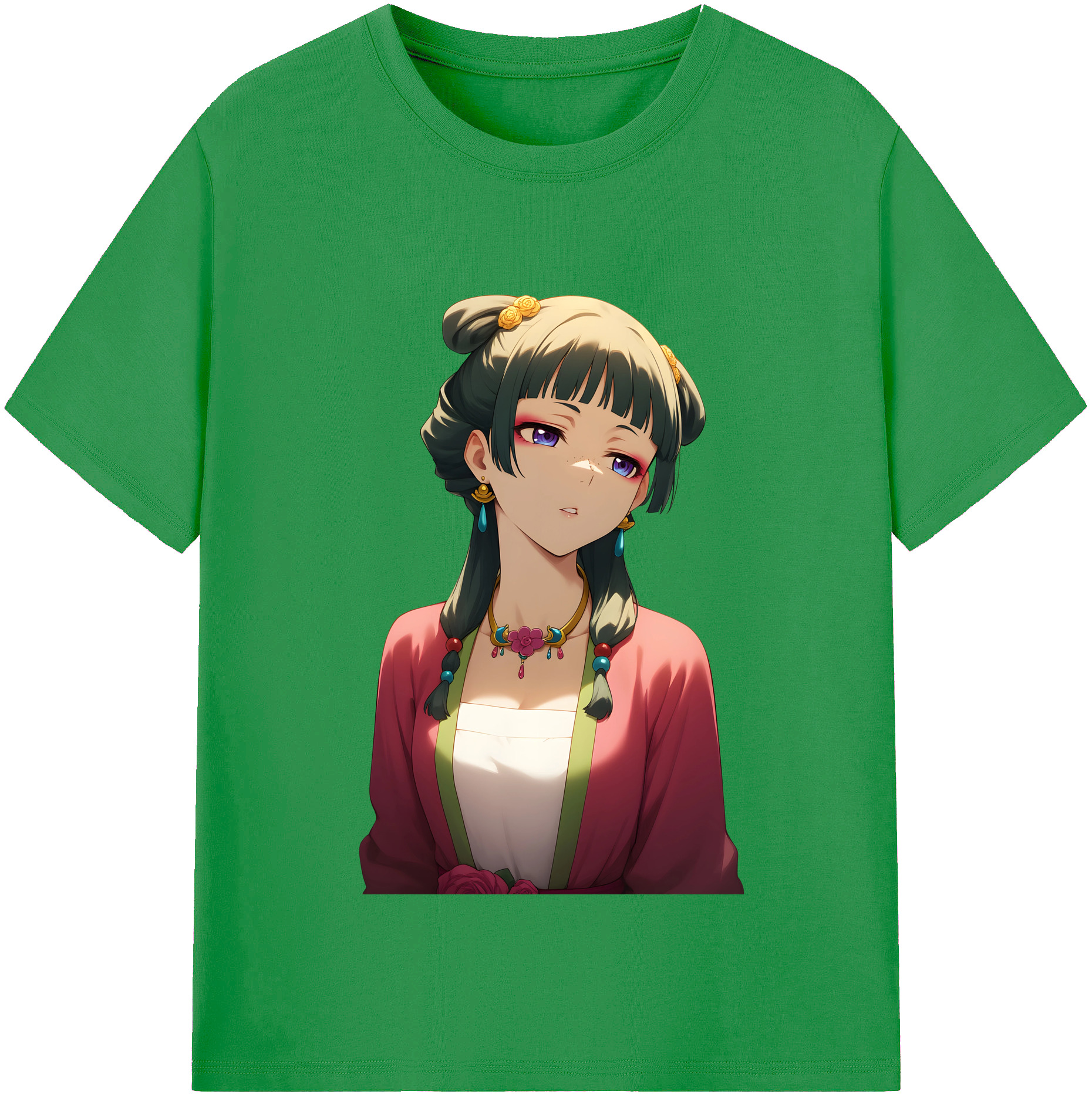 （画像用） 薬屋のひとりごと The Apothecary Diaries レディースカジュアルプリントTシャツ（綿100％）