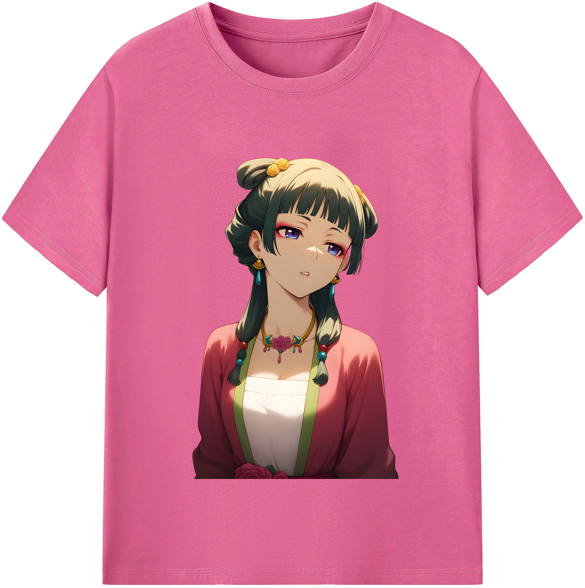 （画像用） 薬屋のひとりごと The Apothecary Diaries レディースカジュアルプリントTシャツ（綿100％）