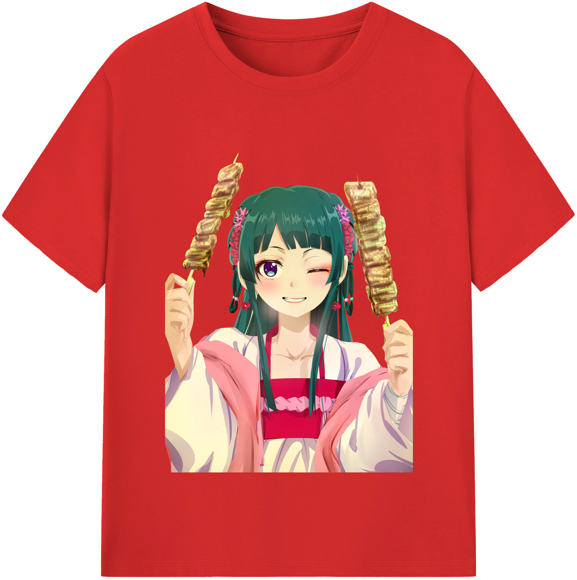 （画像用） 薬屋のひとりごと The Apothecary Diaries レディースカジュアルプリントTシャツ（綿100％）