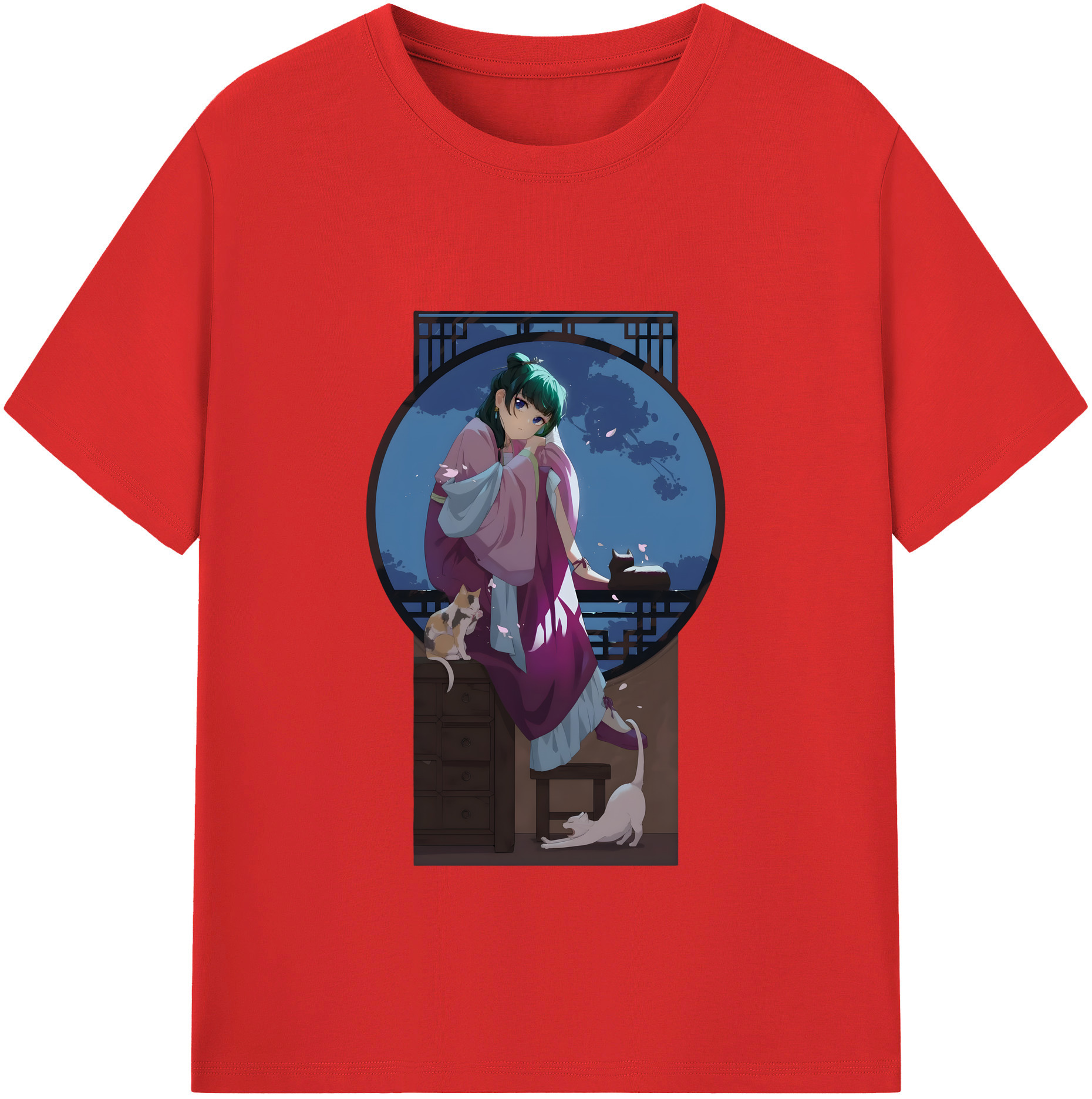 （画像用） 薬屋のひとりごと The Apothecary Diaries レディースカジュアルプリントTシャツ（綿100％）