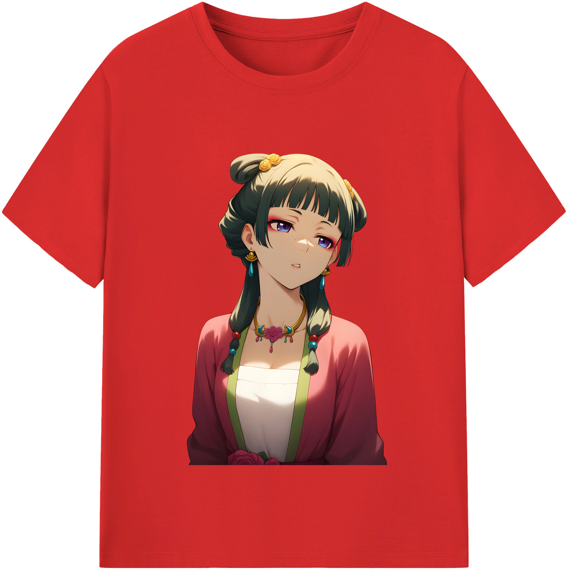 （画像用） 薬屋のひとりごと The Apothecary Diaries レディースカジュアルプリントTシャツ（綿100％）