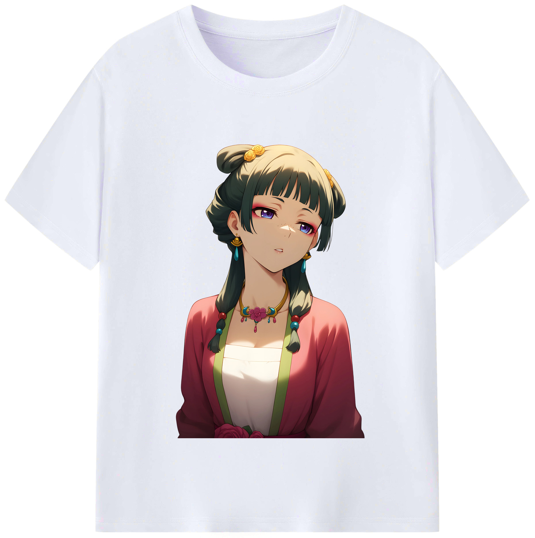 （画像用） 薬屋のひとりごと The Apothecary Diaries レディースカジュアルプリントTシャツ（綿100％）