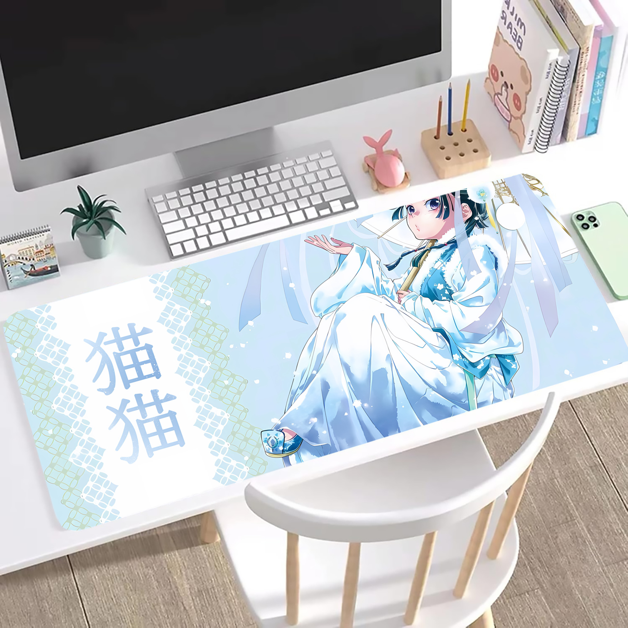 （画像用） 薬屋のひとりごと The Apothecary Diaries ステッチ加工 大判デスクマット／滑り止めマウスパッド