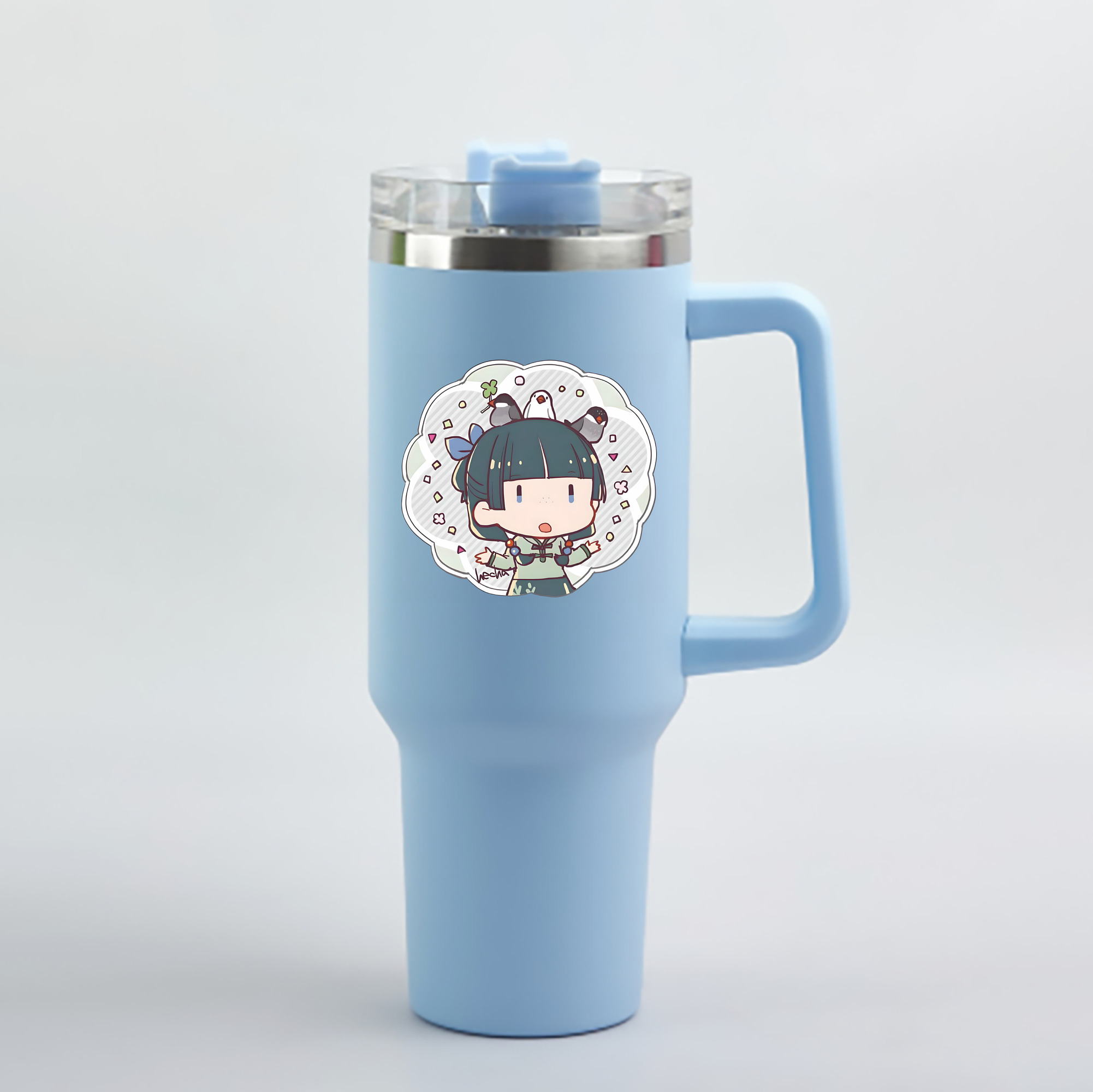 （画像用） 薬屋のひとりごと The Apothecary Diaries 1200mL車用タンブラー - クリスタルステッカー（プラスチックストロー付き）