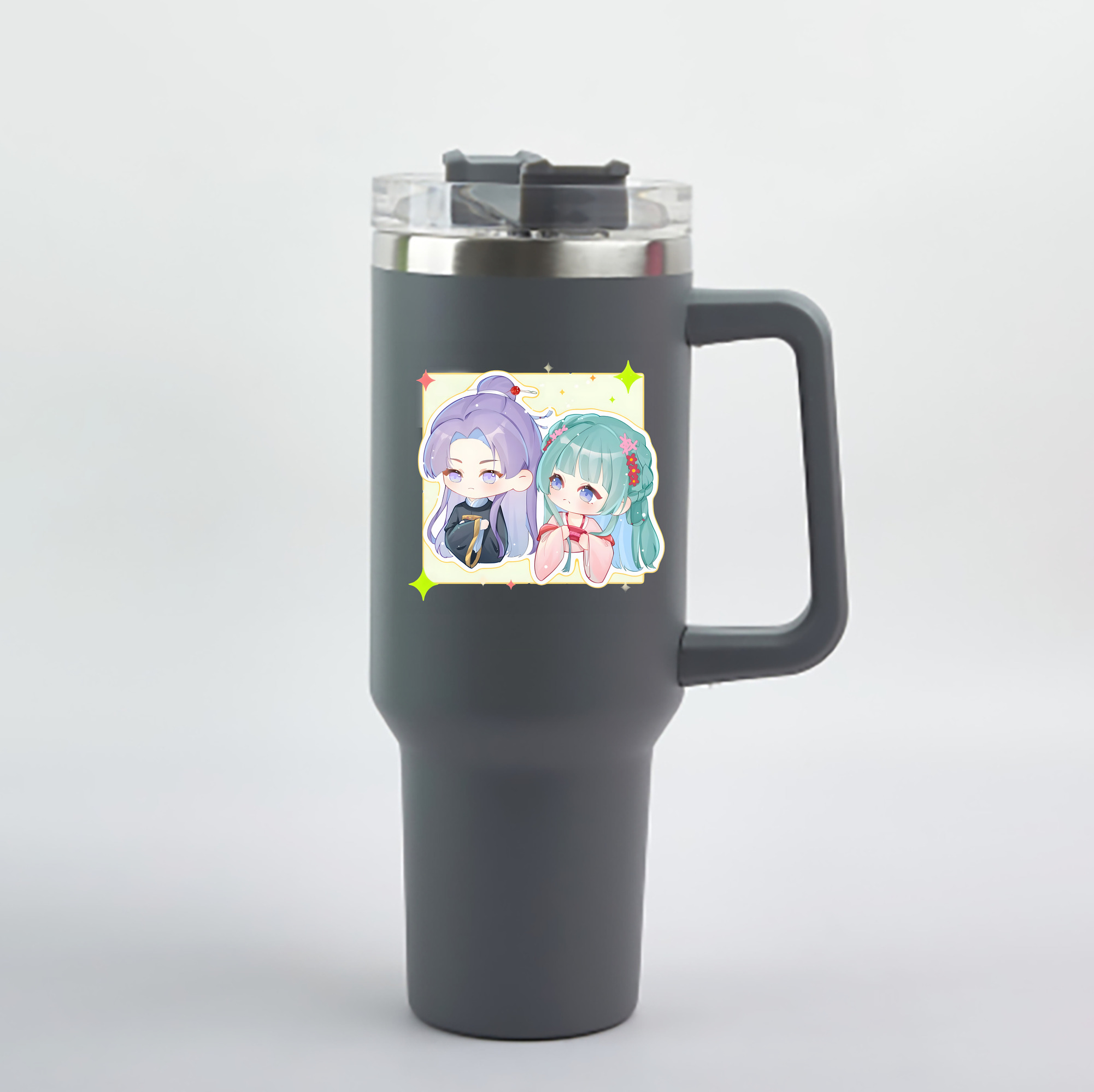 （画像用） 薬屋のひとりごと The Apothecary Diaries 1200mL車用タンブラー - クリスタルステッカー（プラスチックストロー付き）