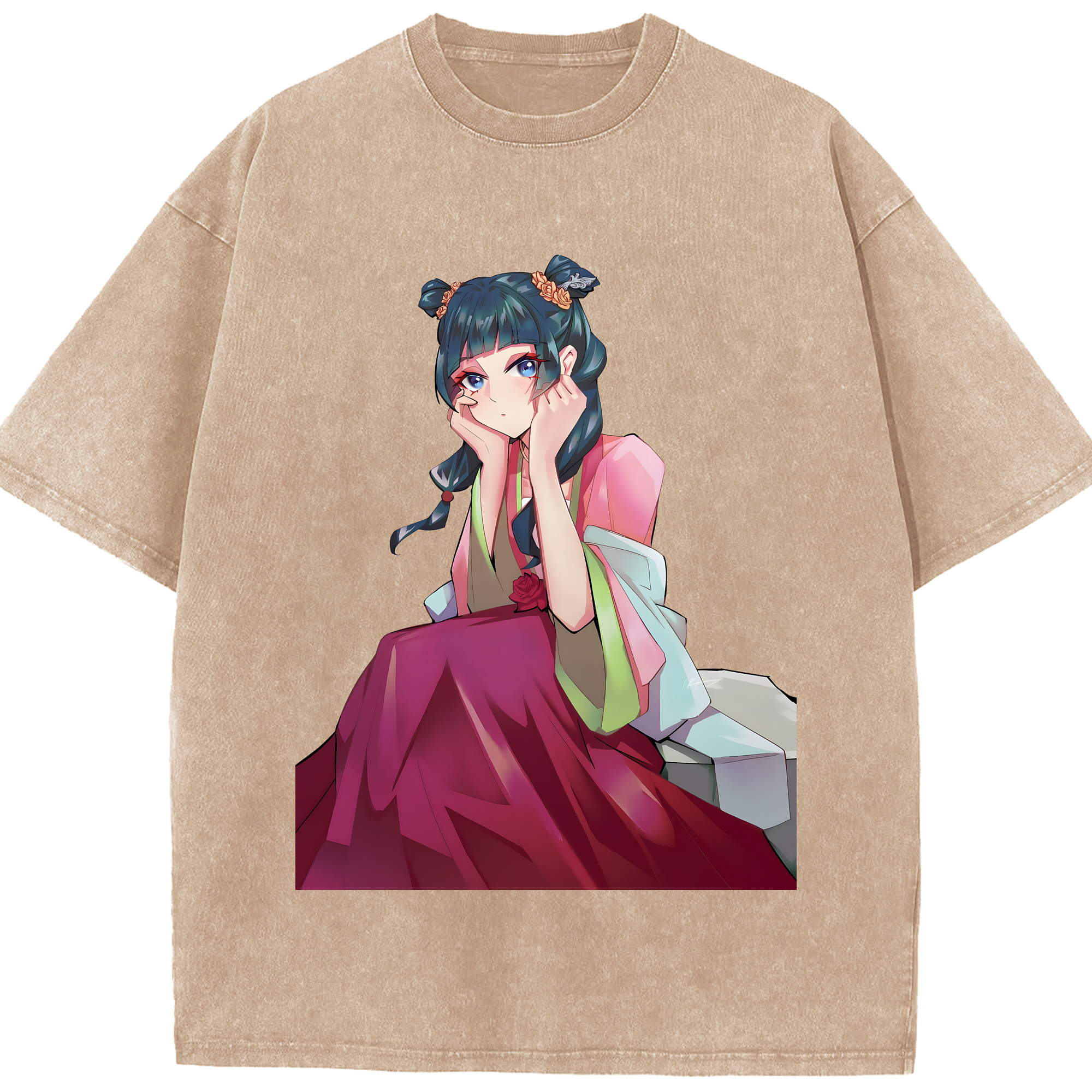 （画像用） 薬屋のひとりごと The Apothecary Diaries 綿100% ヴィンテージ風 半袖Tシャツ（フロントプリント）