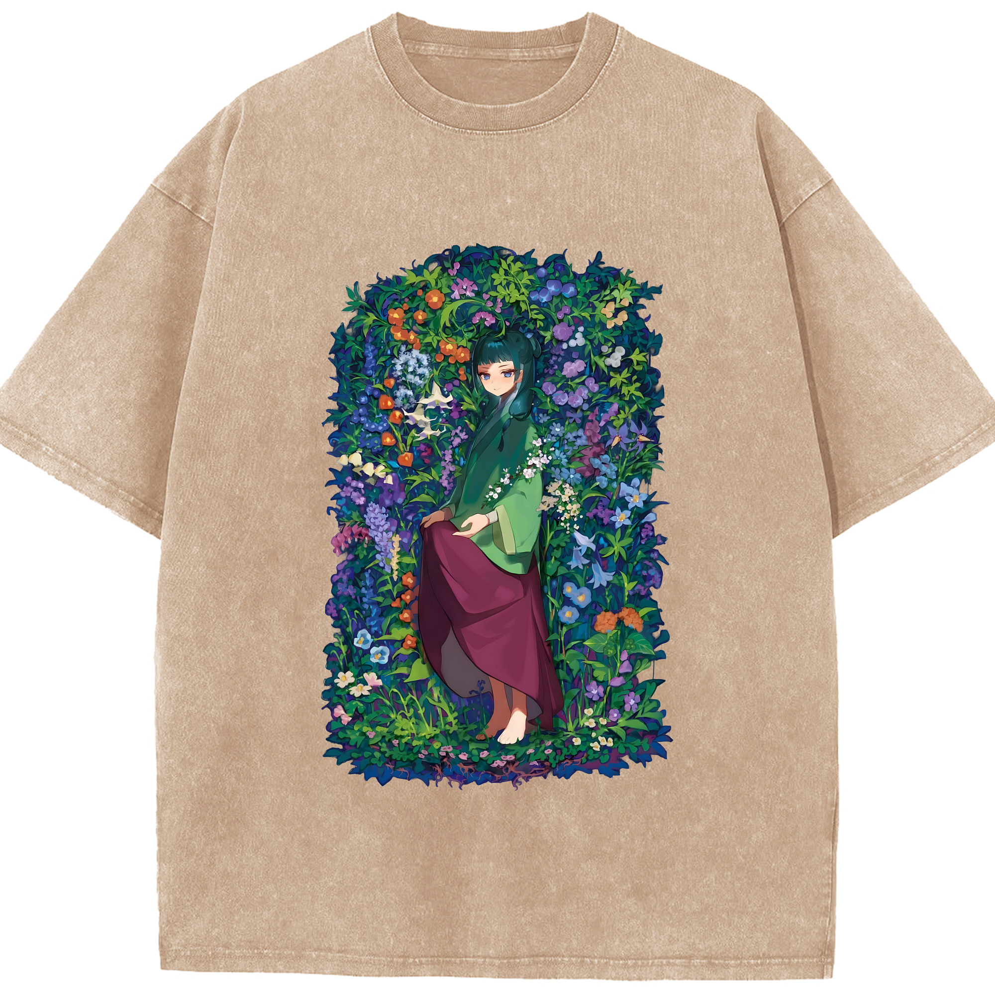 （画像用） 薬屋のひとりごと The Apothecary Diaries 綿100% ヴィンテージ風 半袖Tシャツ（フロントプリント）