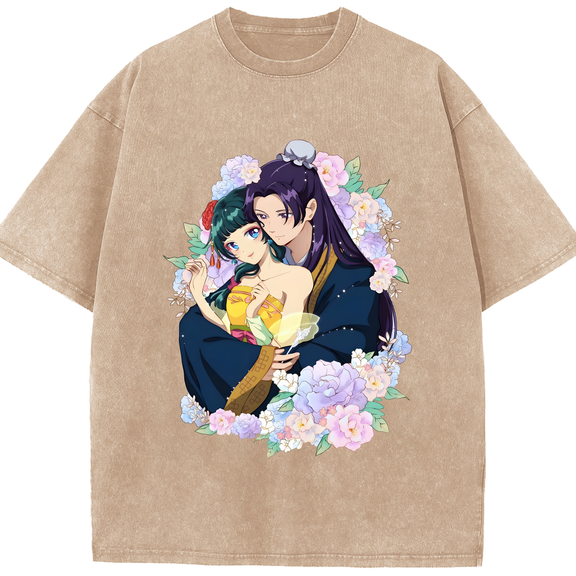 （画像用） 薬屋のひとりごと The Apothecary Diaries 綿100% ヴィンテージ風 半袖Tシャツ（フロントプリント）