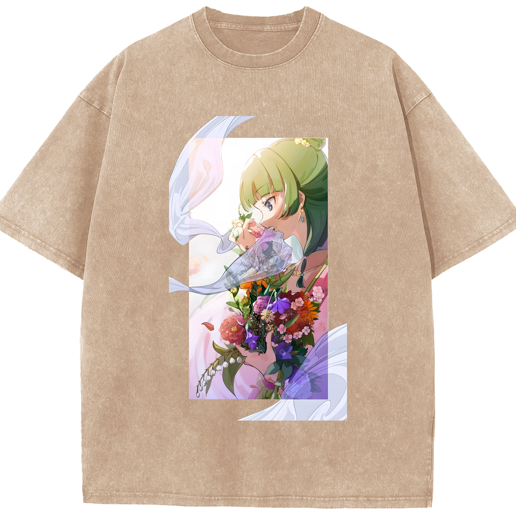 （画像用） 薬屋のひとりごと The Apothecary Diaries 綿100% ヴィンテージ風 半袖Tシャツ（フロントプリント）