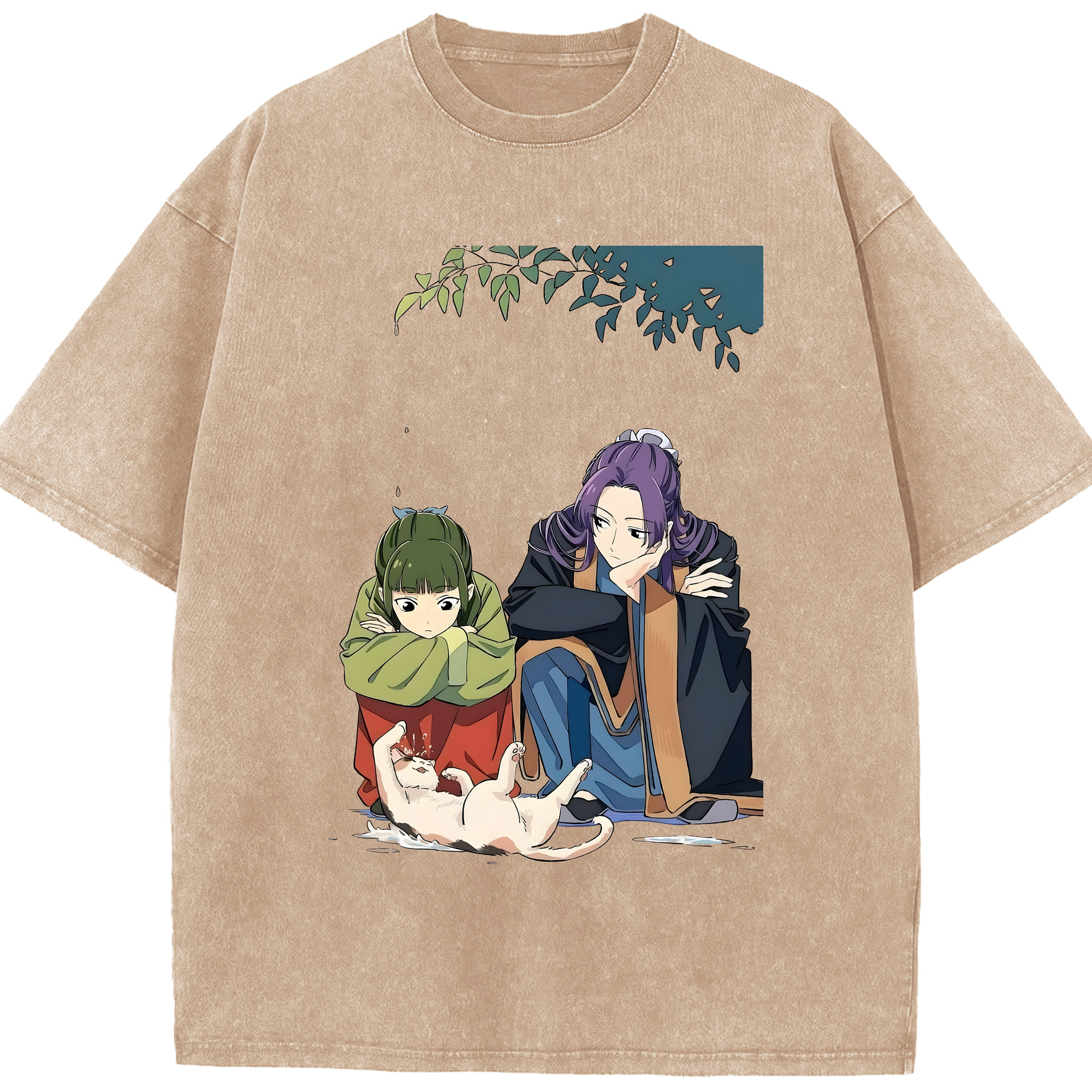 （画像用） 薬屋のひとりごと The Apothecary Diaries 綿100% ヴィンテージ風 半袖Tシャツ（フロントプリント）