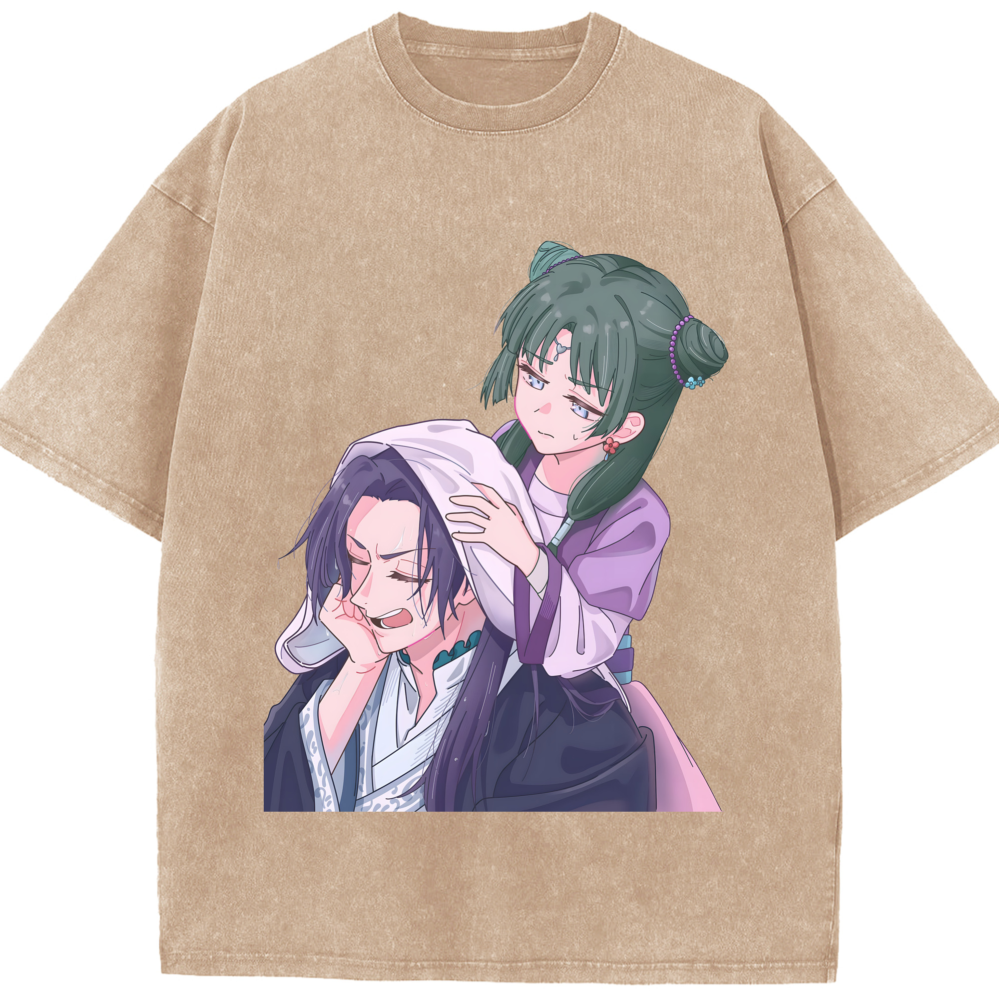 （画像用） 薬屋のひとりごと The Apothecary Diaries 綿100% ヴィンテージ風 半袖Tシャツ（フロントプリント）