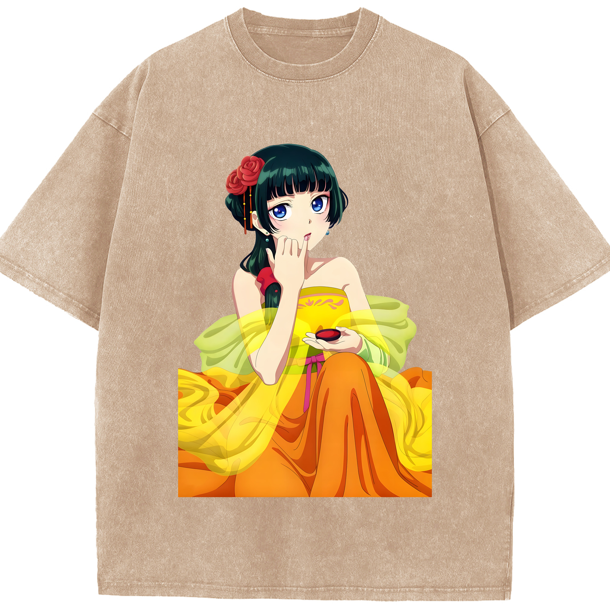（画像用） 薬屋のひとりごと The Apothecary Diaries 綿100% ヴィンテージ風 半袖Tシャツ（フロントプリント）
