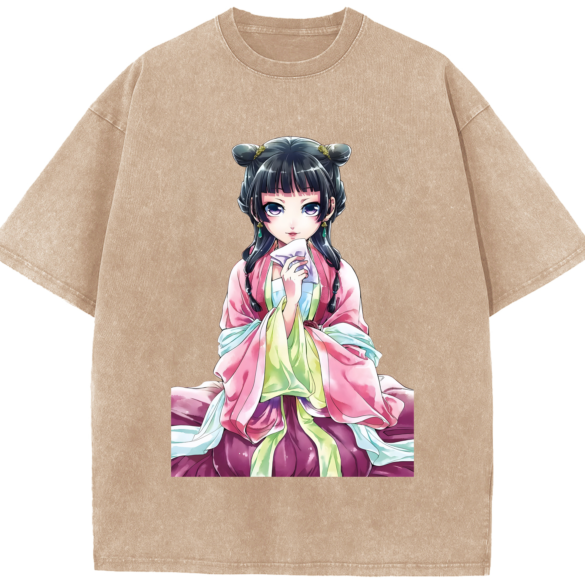 （画像用） 薬屋のひとりごと The Apothecary Diaries 綿100% ヴィンテージ風 半袖Tシャツ（フロントプリント）