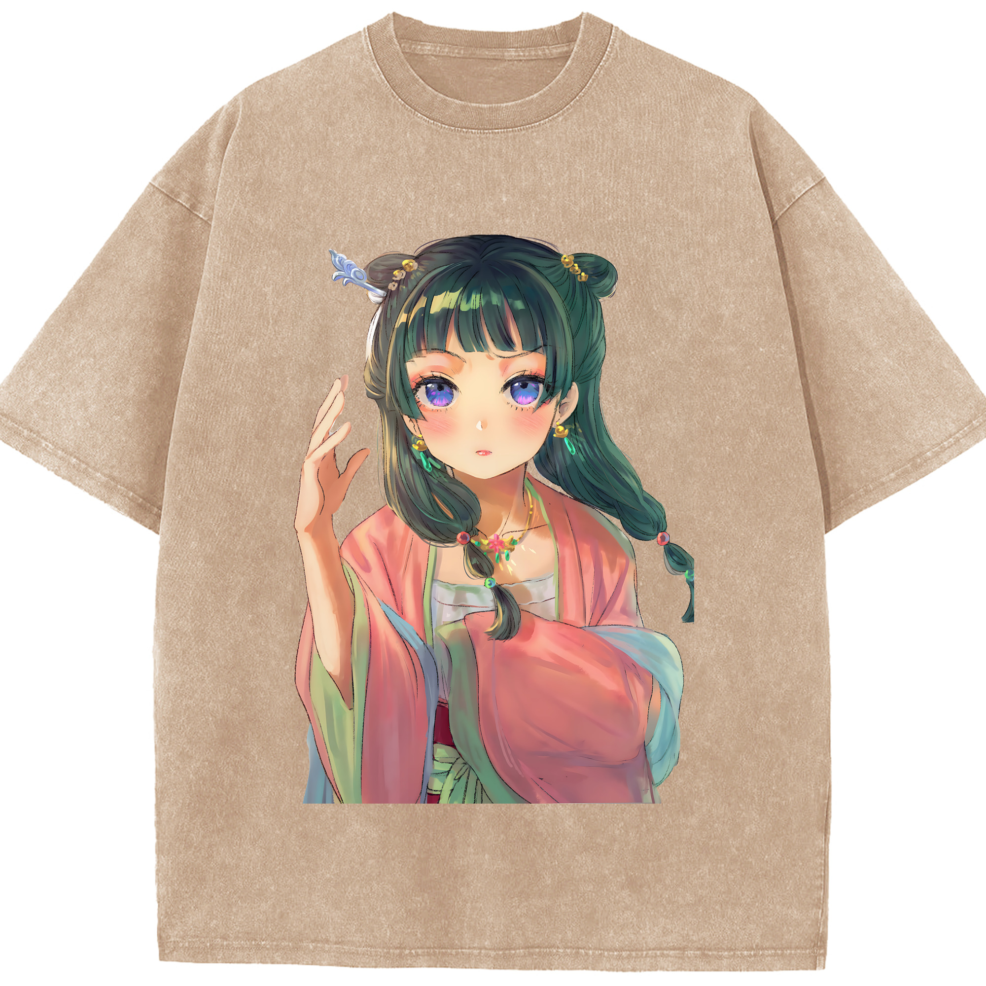 （画像用） 薬屋のひとりごと The Apothecary Diaries 綿100% ヴィンテージ風 半袖Tシャツ（フロントプリント）