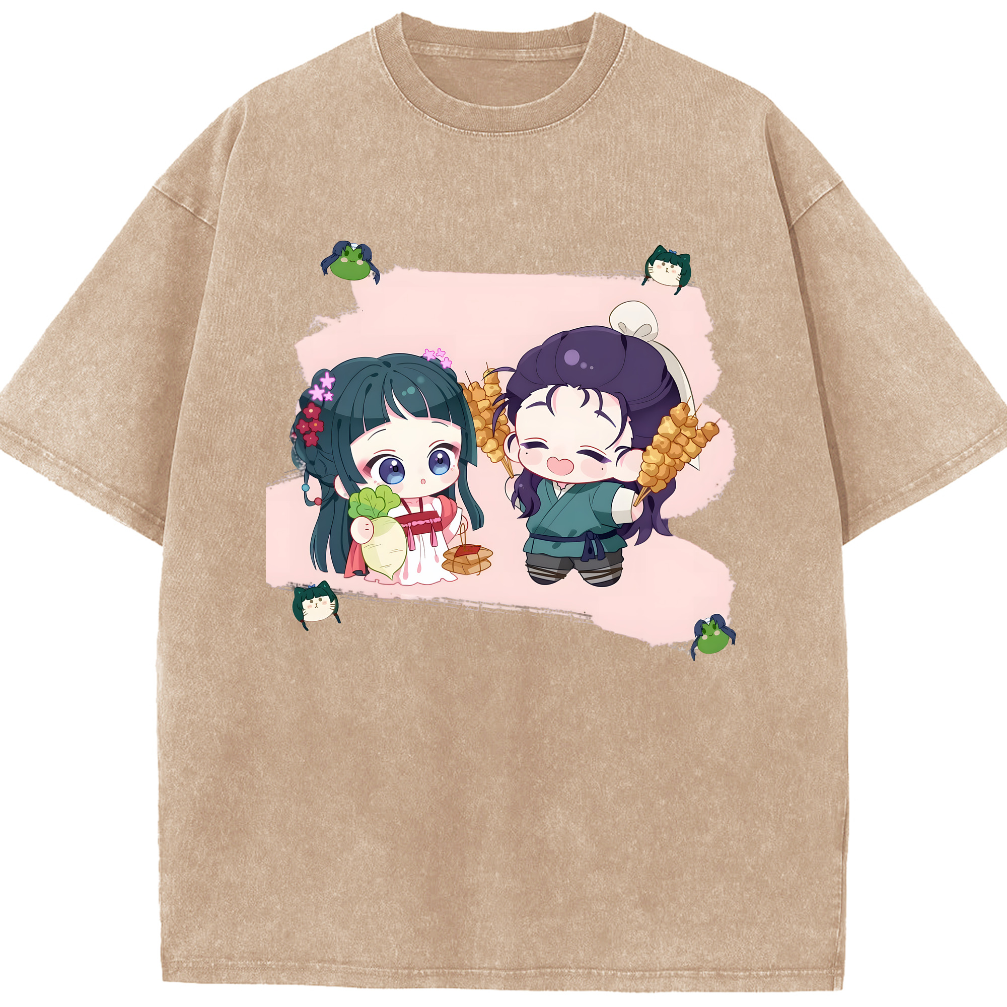 （画像用） 薬屋のひとりごと The Apothecary Diaries 綿100% ヴィンテージ風 半袖Tシャツ（フロントプリント）