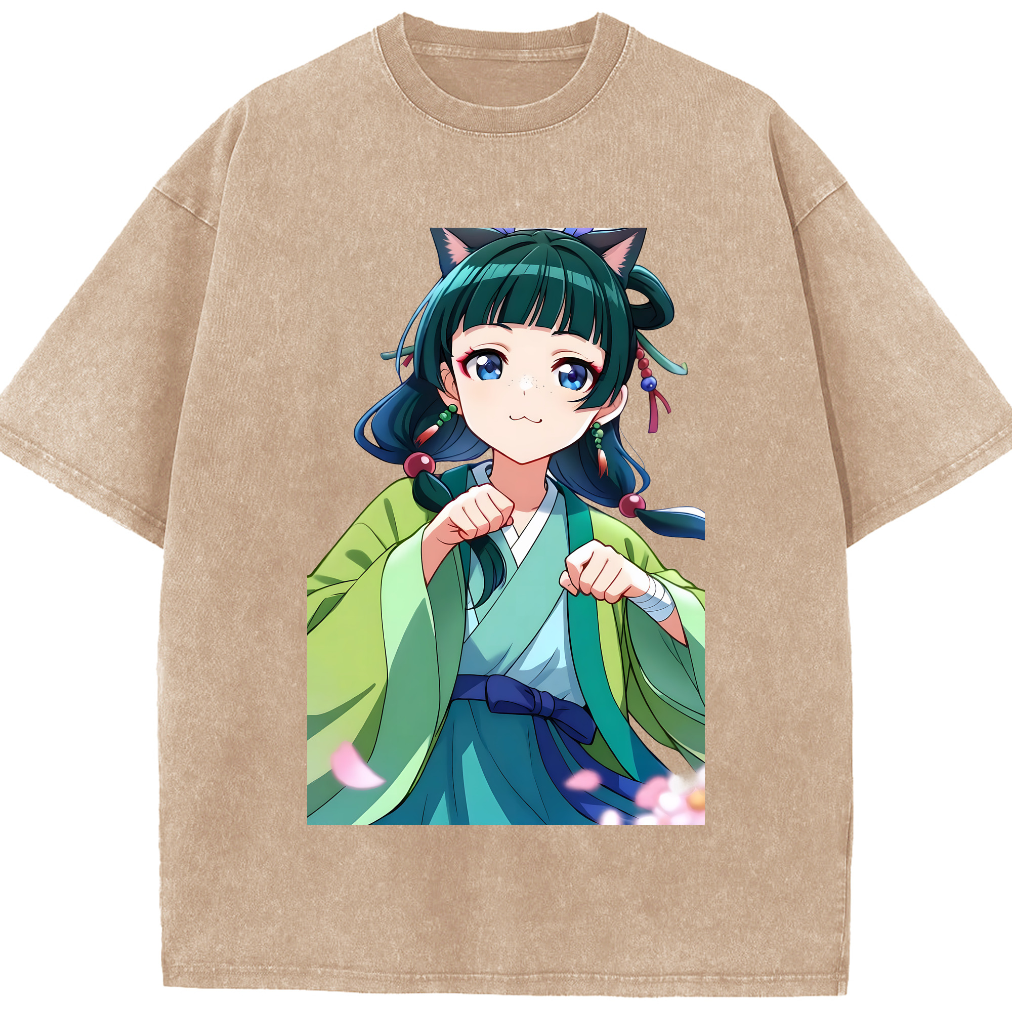 （画像用） 薬屋のひとりごと The Apothecary Diaries 綿100% ヴィンテージ風 半袖Tシャツ（フロントプリント）