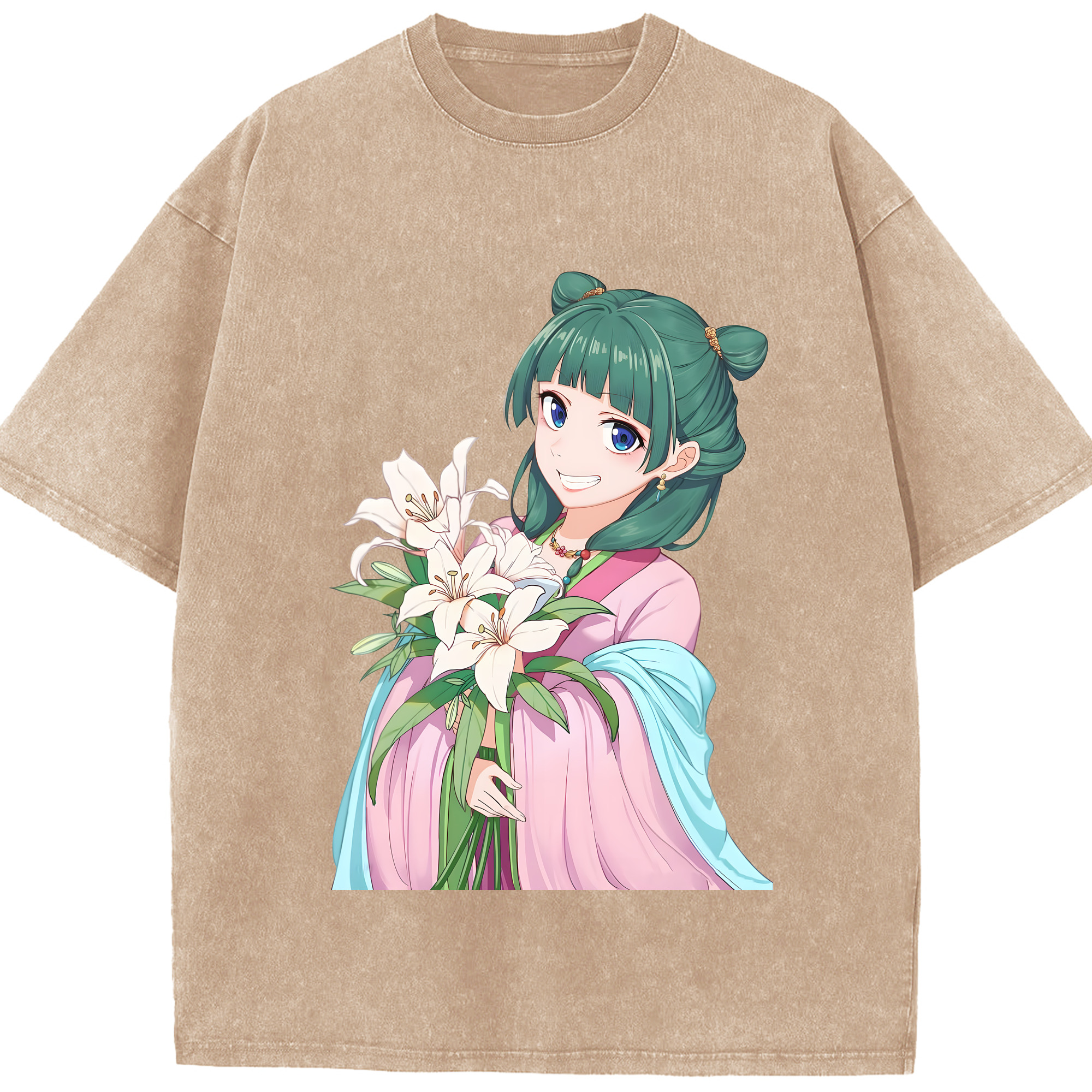 （画像用） 薬屋のひとりごと The Apothecary Diaries 綿100% ヴィンテージ風 半袖Tシャツ（フロントプリント）