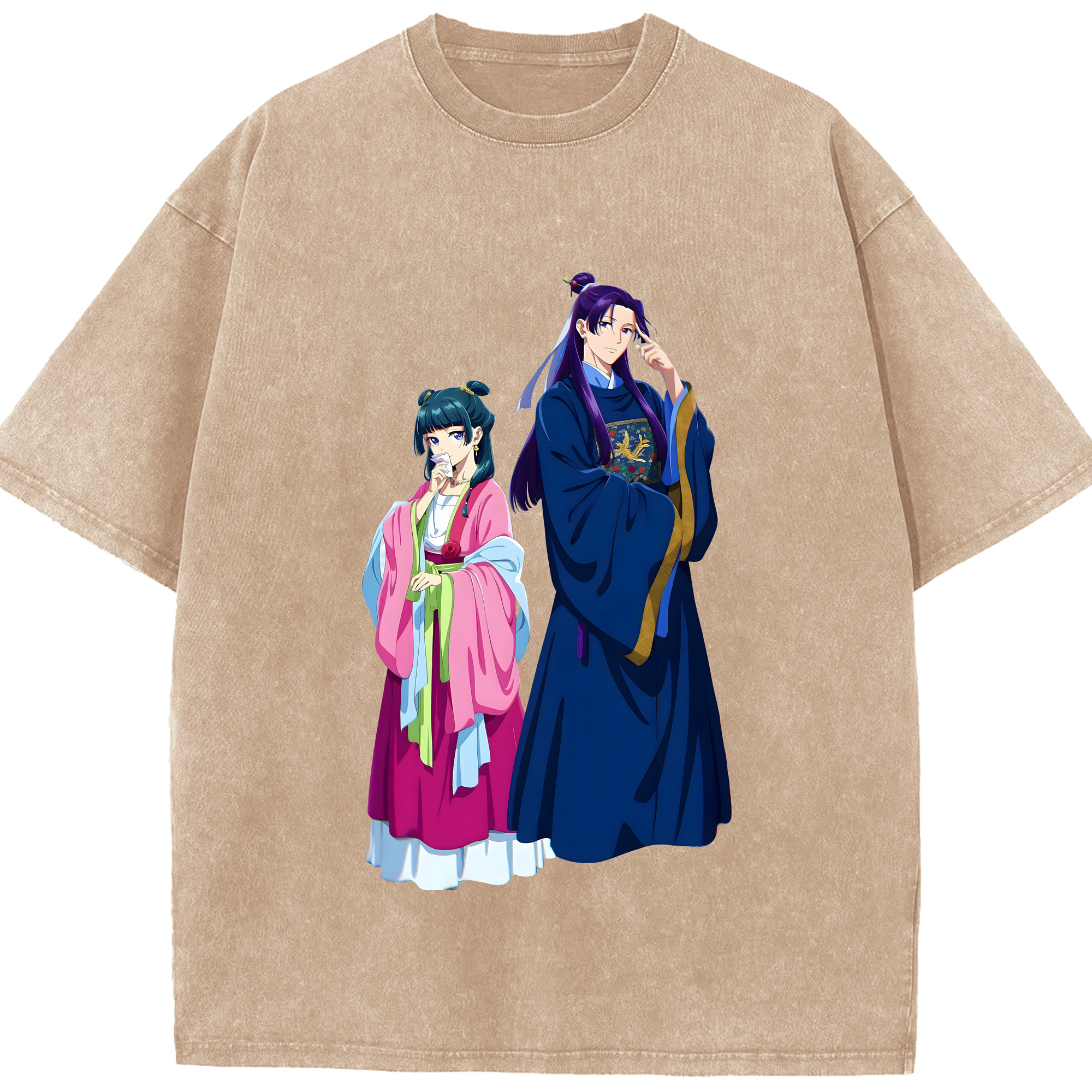 （画像用） 薬屋のひとりごと The Apothecary Diaries 綿100% ヴィンテージ風 半袖Tシャツ（フロントプリント）