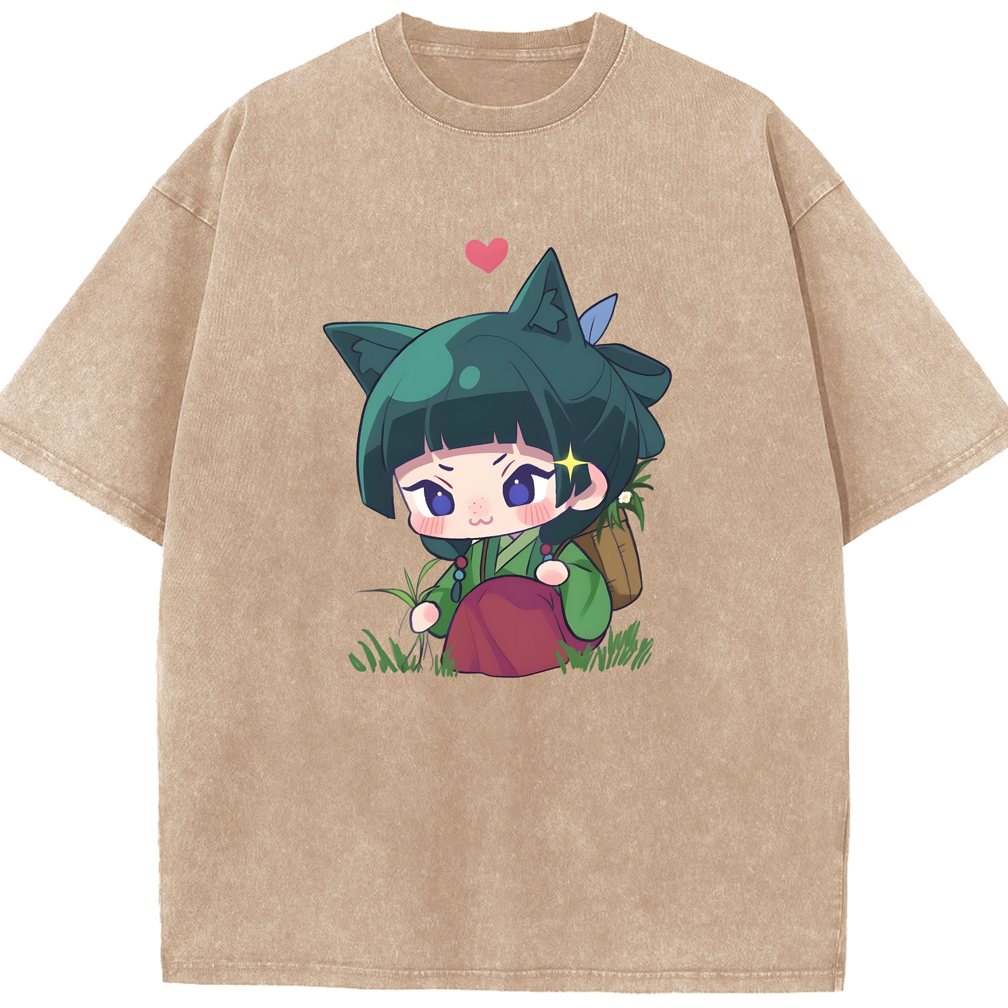 （画像用） 薬屋のひとりごと The Apothecary Diaries 綿100% ヴィンテージ風 半袖Tシャツ（フロントプリント）
