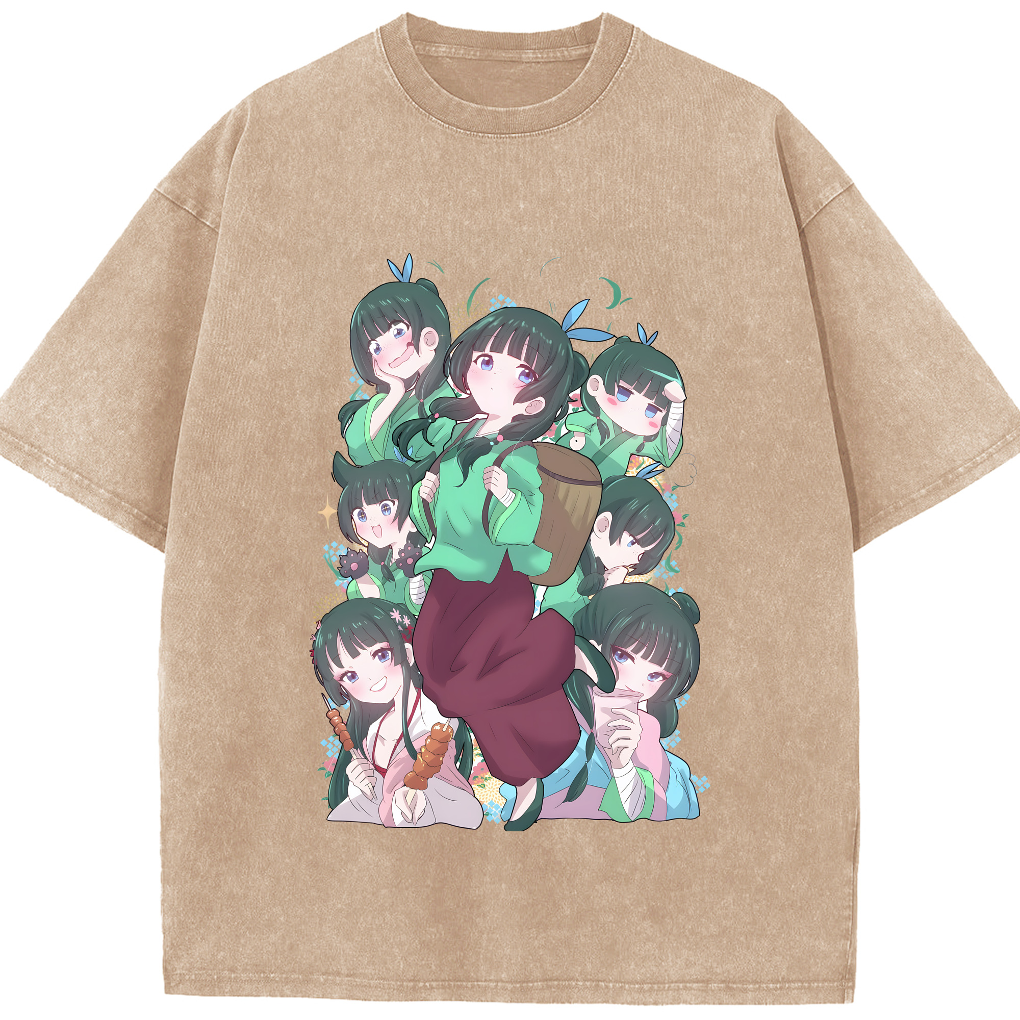 （画像用） 薬屋のひとりごと The Apothecary Diaries 綿100% ヴィンテージ風 半袖Tシャツ（フロントプリント）