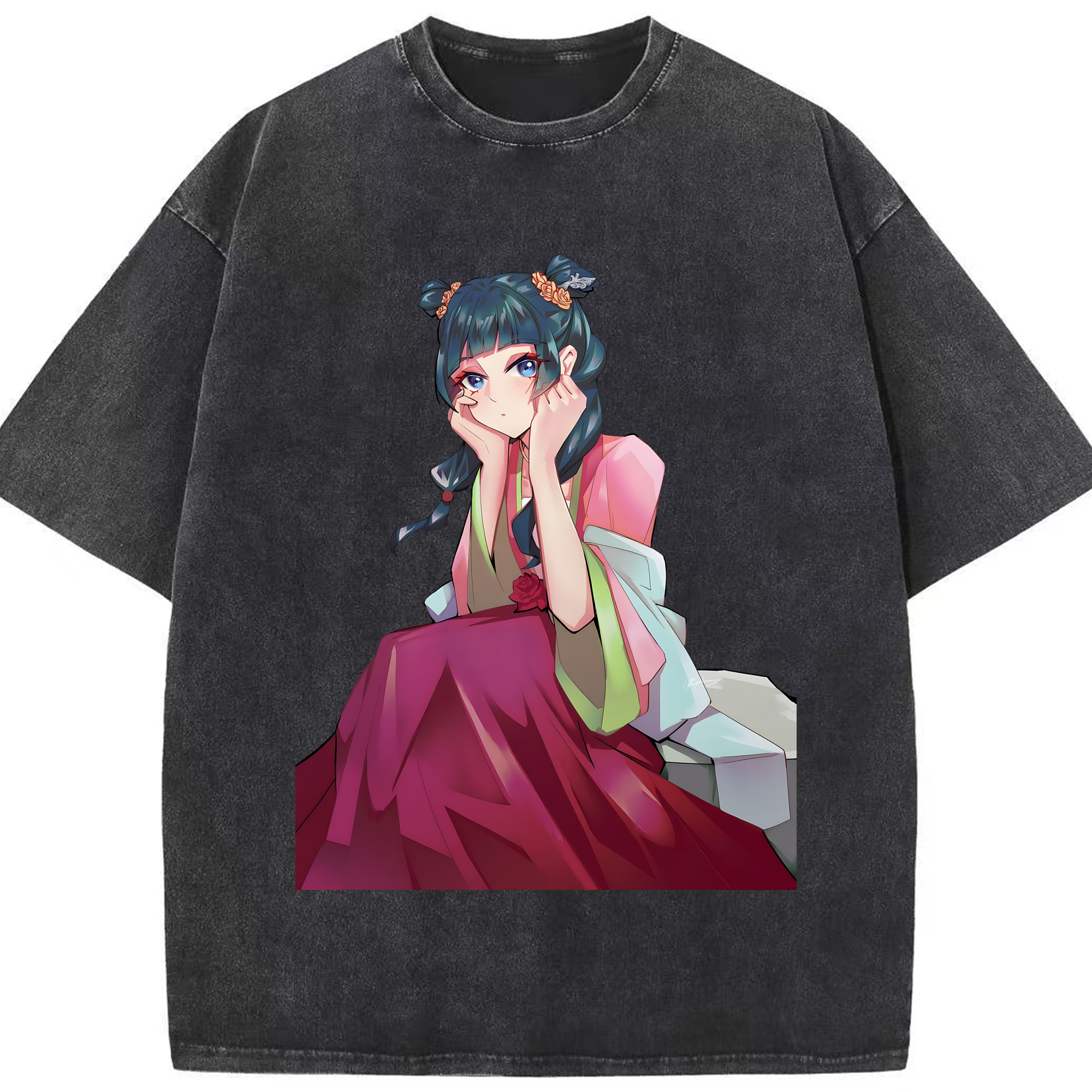 （画像用） 薬屋のひとりごと The Apothecary Diaries 綿100% ヴィンテージ風 半袖Tシャツ（フロントプリント）