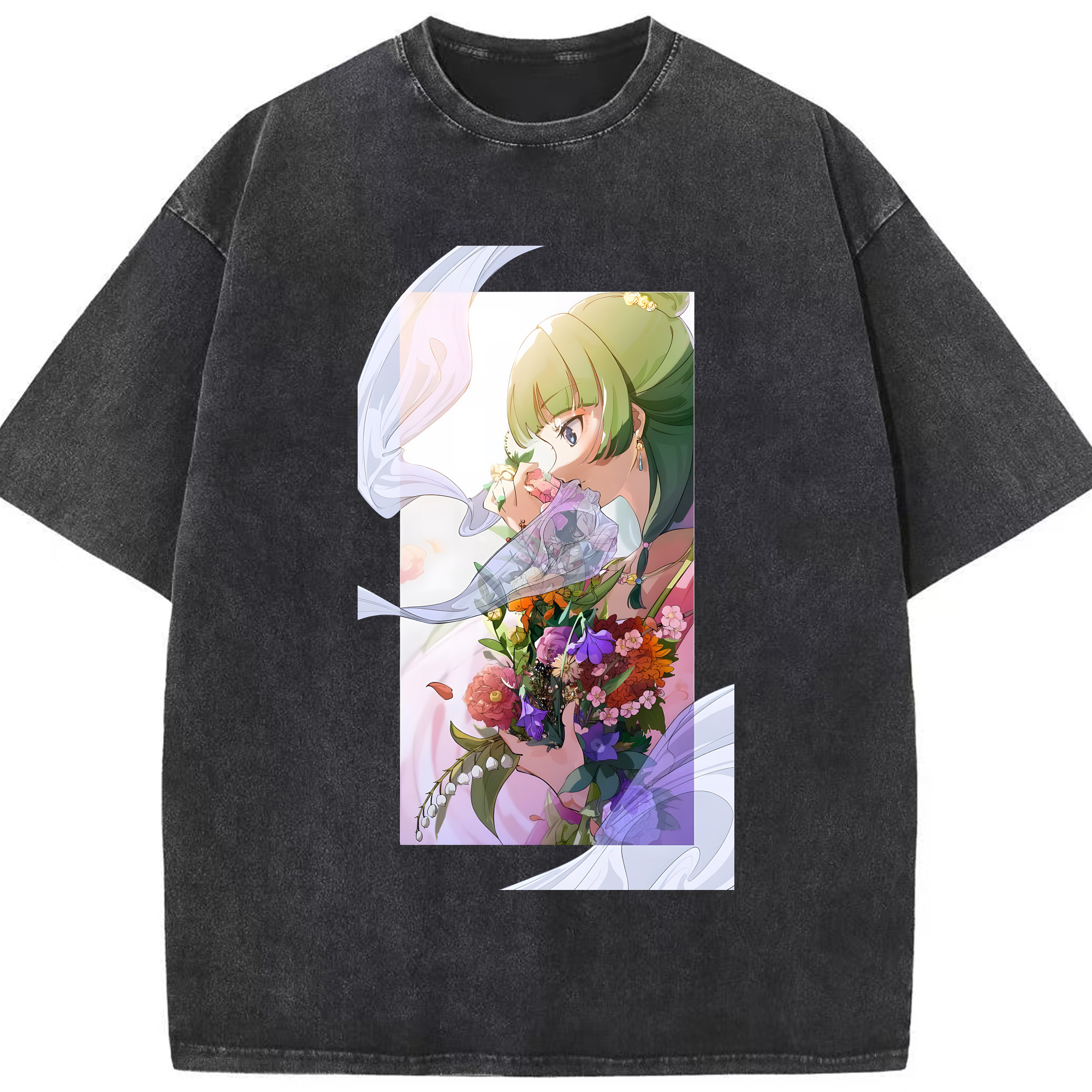 （画像用） 薬屋のひとりごと The Apothecary Diaries 綿100% ヴィンテージ風 半袖Tシャツ（フロントプリント）