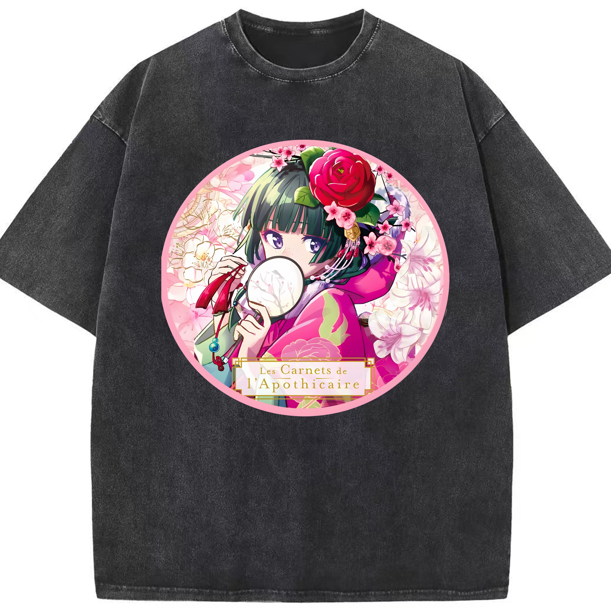 （画像用） 薬屋のひとりごと The Apothecary Diaries 綿100% ヴィンテージ風 半袖Tシャツ（フロントプリント）