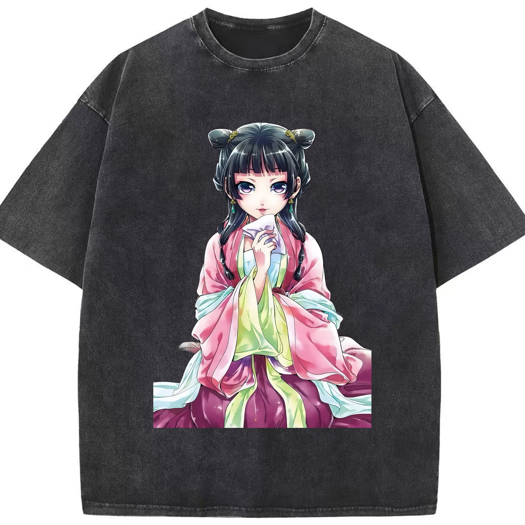 （画像用） 薬屋のひとりごと The Apothecary Diaries 綿100% ヴィンテージ風 半袖Tシャツ（フロントプリント）