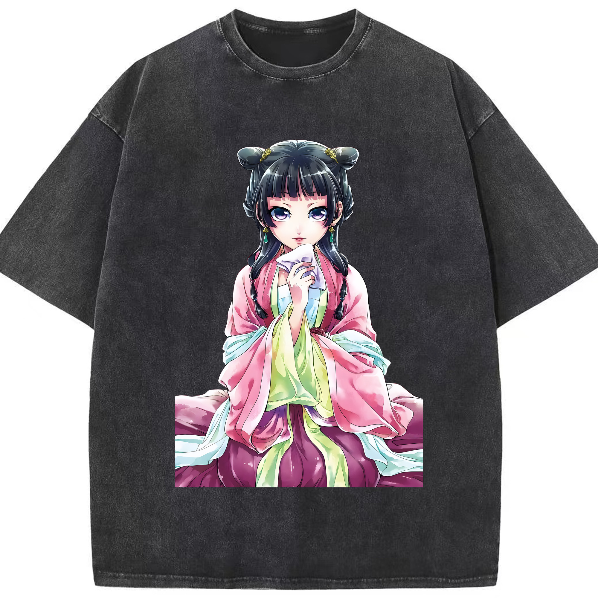 （画像用） 薬屋のひとりごと The Apothecary Diaries 綿100% ヴィンテージ風 半袖Tシャツ（フロントプリント）