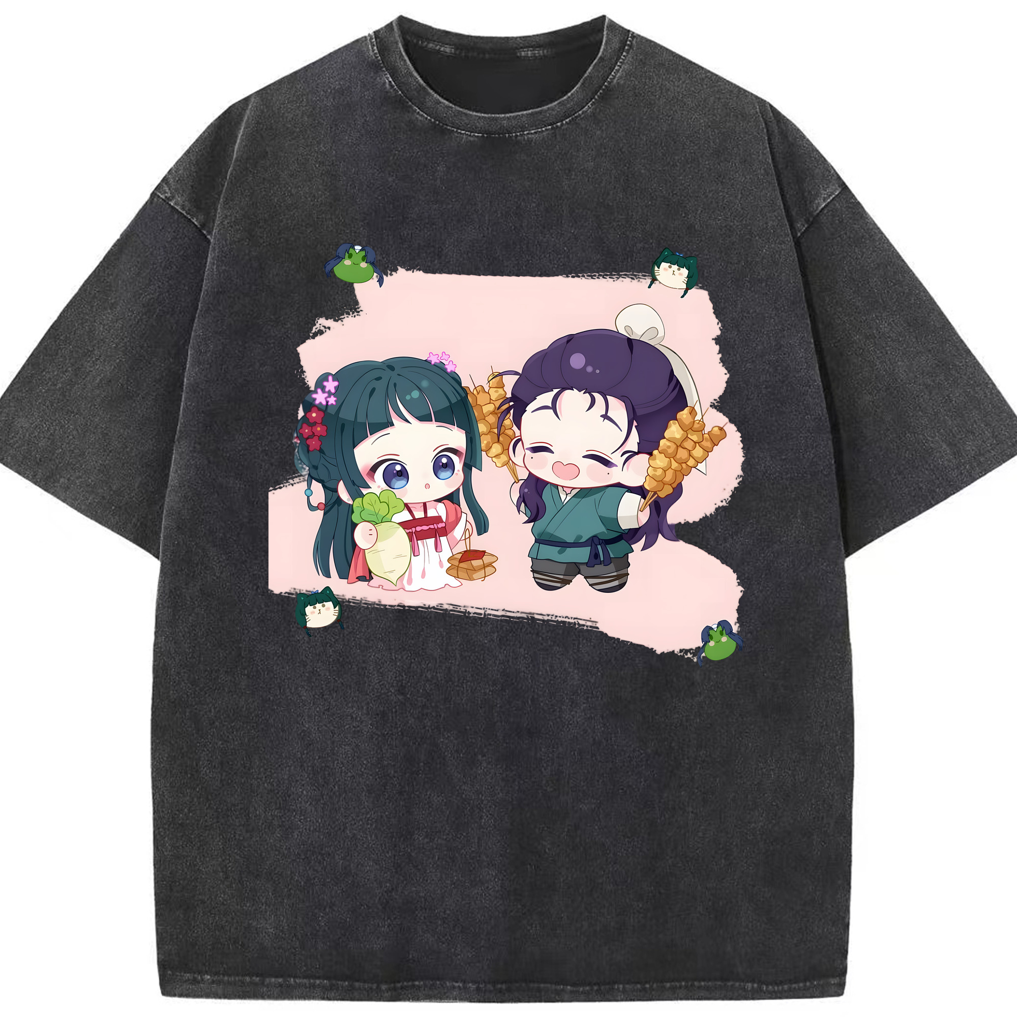 （画像用） 薬屋のひとりごと The Apothecary Diaries 綿100% ヴィンテージ風 半袖Tシャツ（フロントプリント）