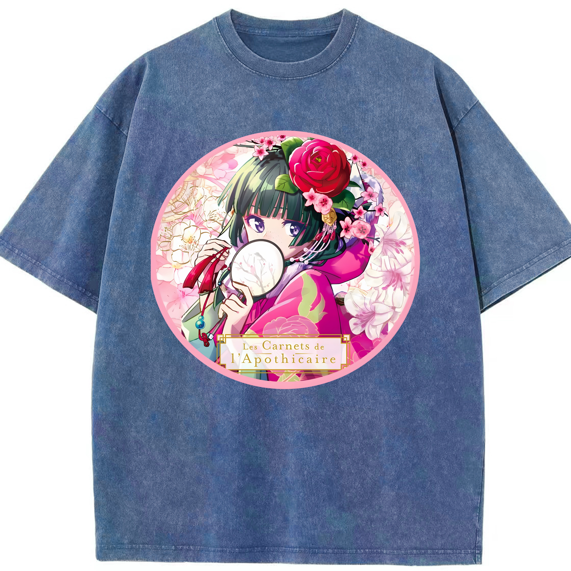 （画像用） 薬屋のひとりごと The Apothecary Diaries 綿100% ヴィンテージ風 半袖Tシャツ（フロントプリント）