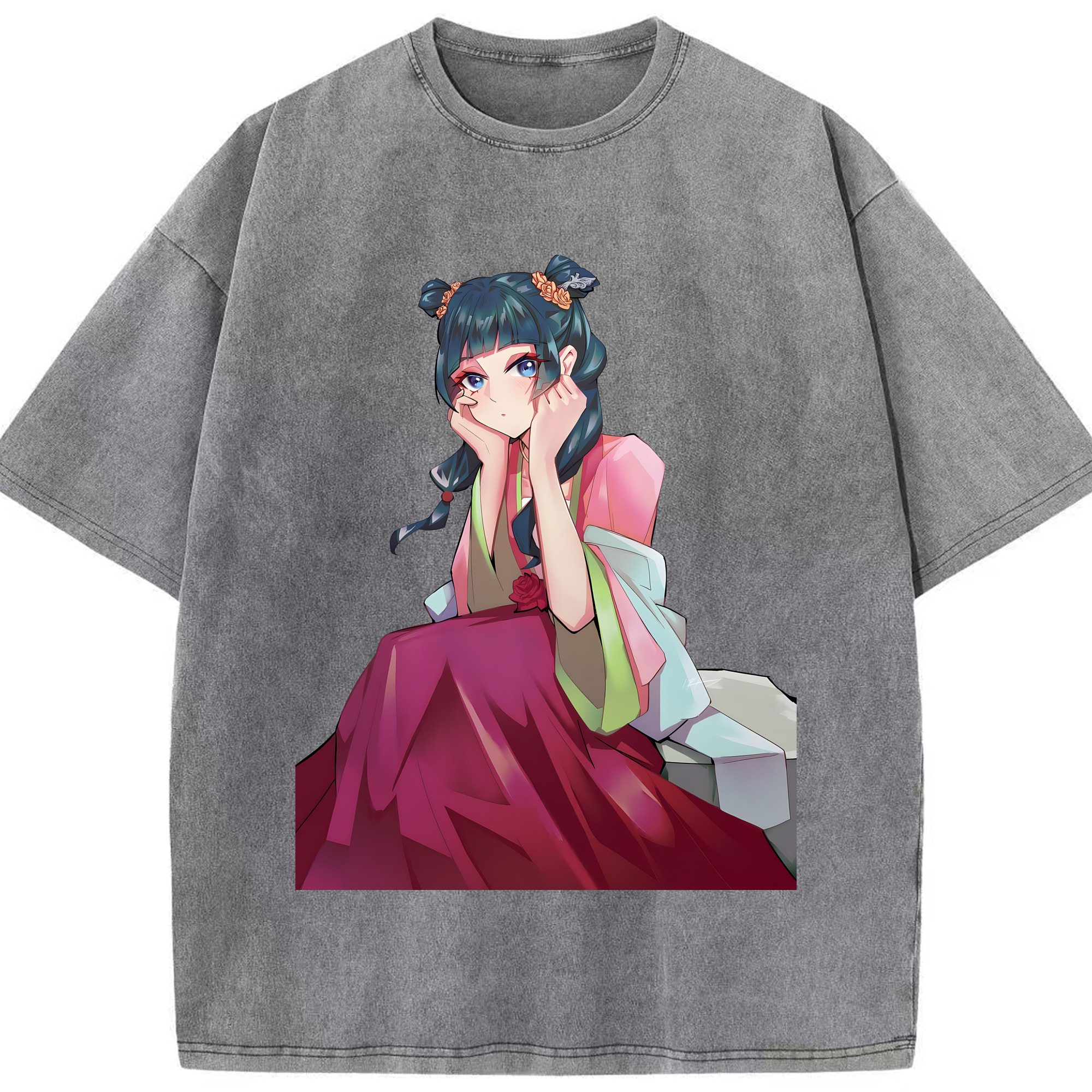 （画像用） 薬屋のひとりごと The Apothecary Diaries 綿100% ヴィンテージ風 半袖Tシャツ（フロントプリント）