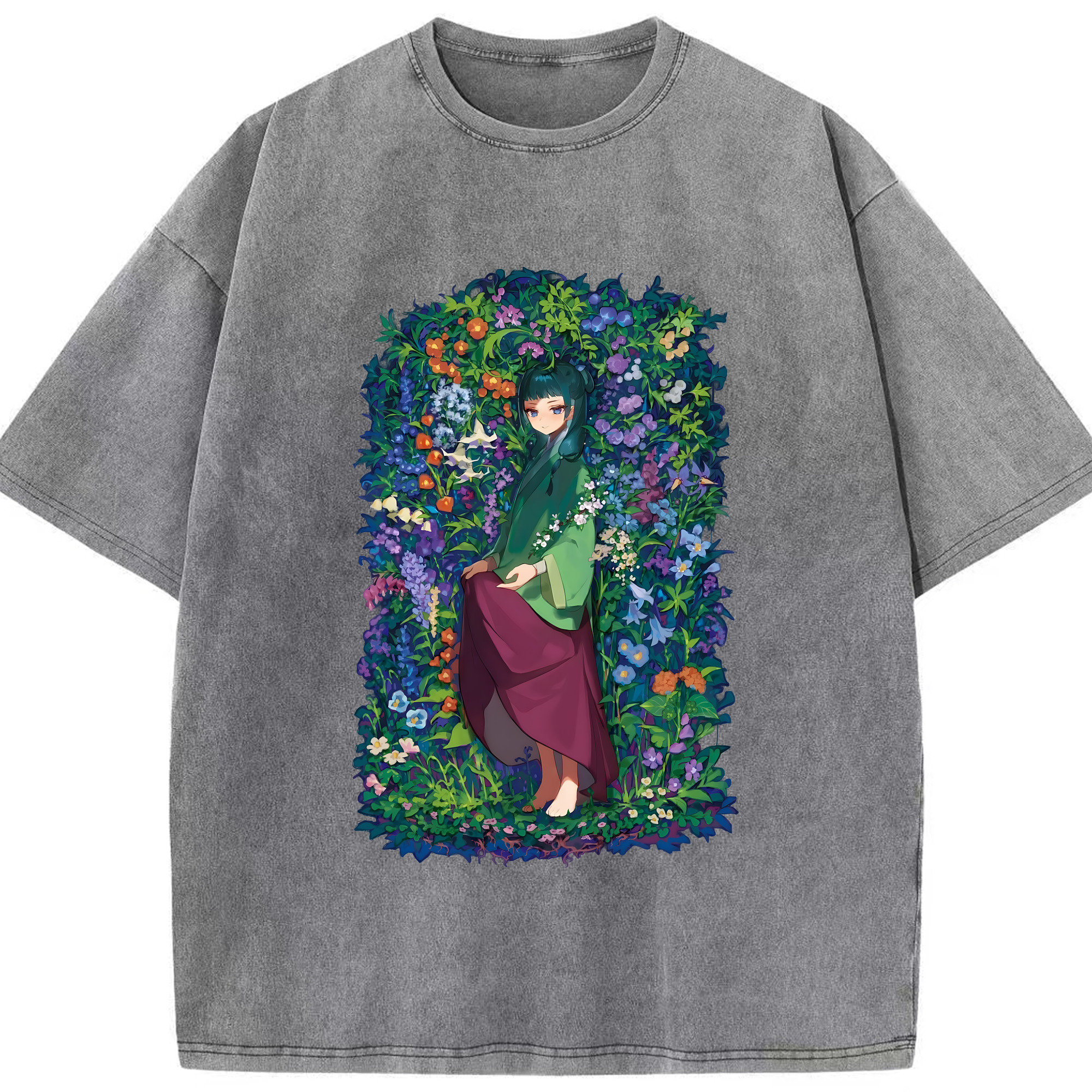 （画像用） 薬屋のひとりごと The Apothecary Diaries 綿100% ヴィンテージ風 半袖Tシャツ（フロントプリント）