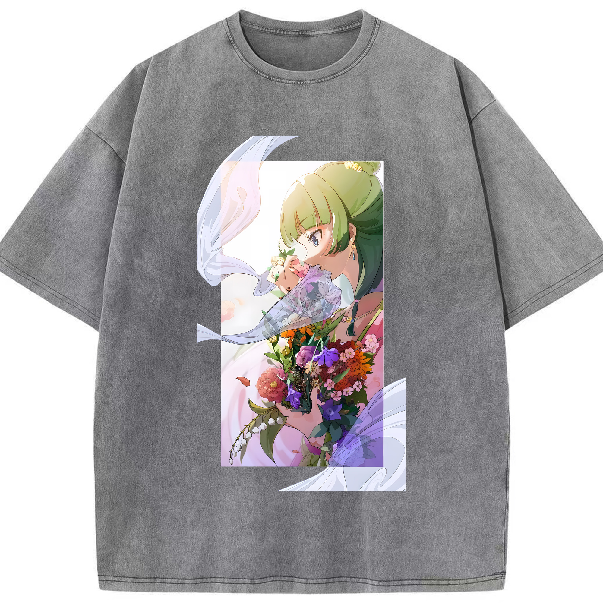 （画像用） 薬屋のひとりごと The Apothecary Diaries 綿100% ヴィンテージ風 半袖Tシャツ（フロントプリント）