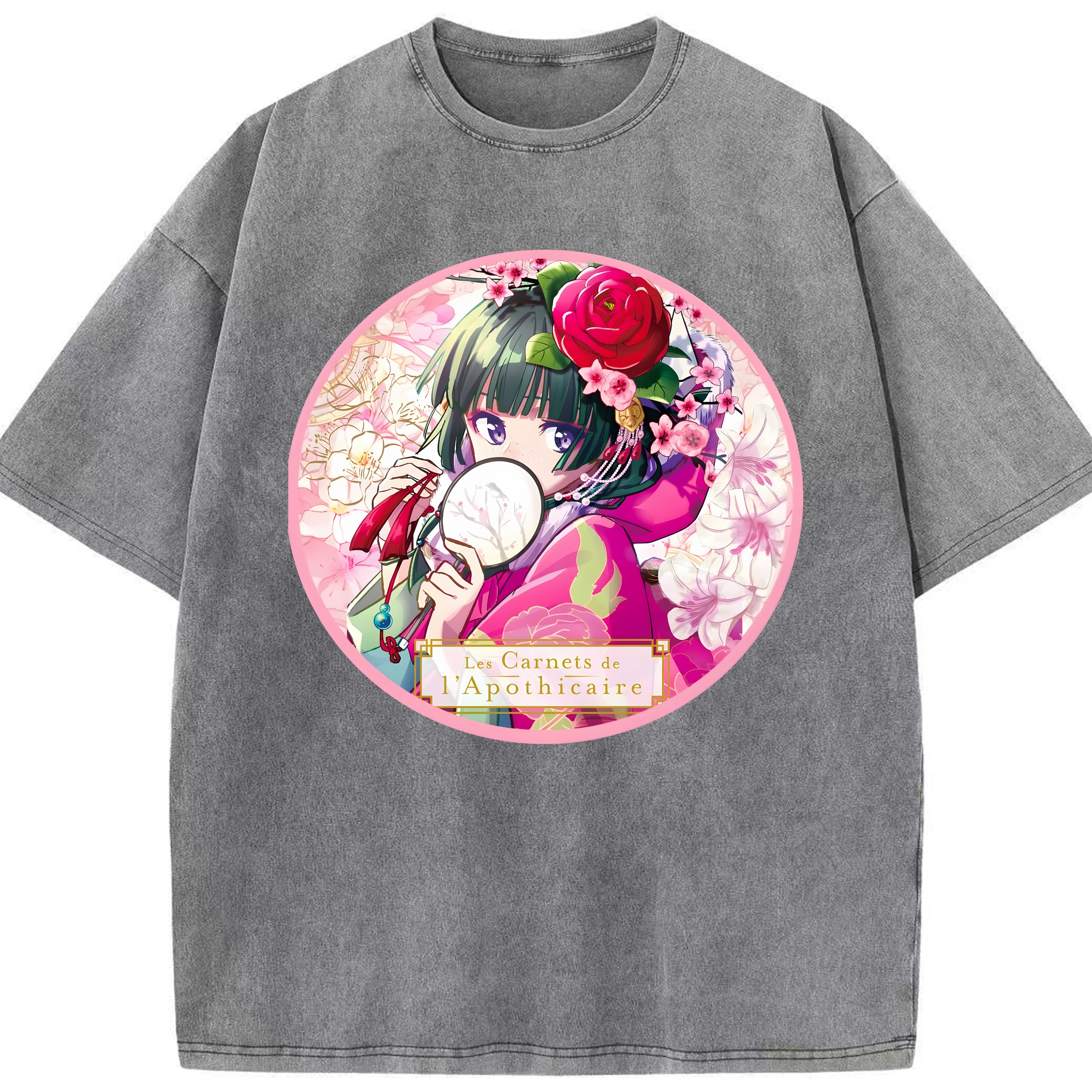 （画像用） 薬屋のひとりごと The Apothecary Diaries 綿100% ヴィンテージ風 半袖Tシャツ（フロントプリント）