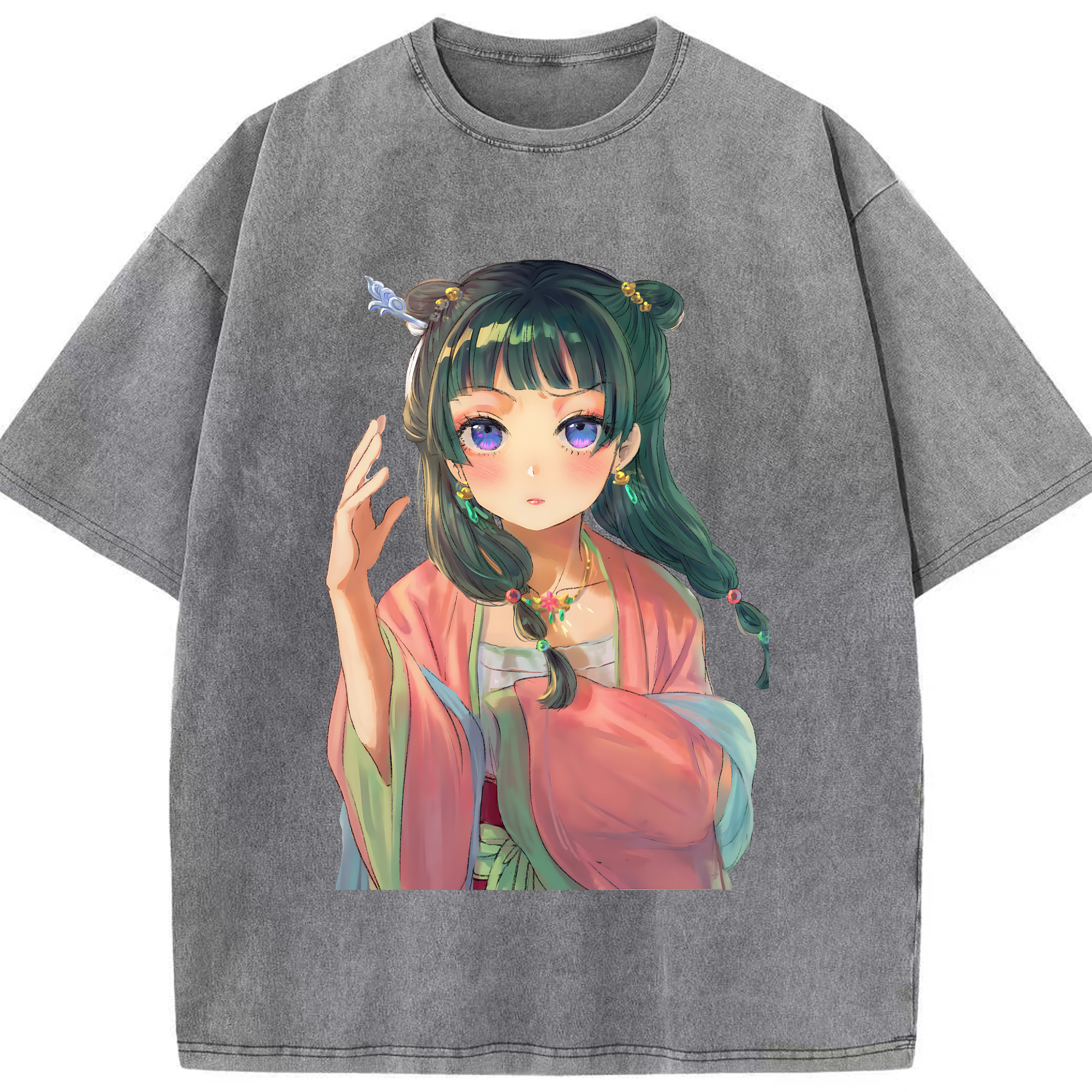 （画像用） 薬屋のひとりごと The Apothecary Diaries 綿100% ヴィンテージ風 半袖Tシャツ（フロントプリント）